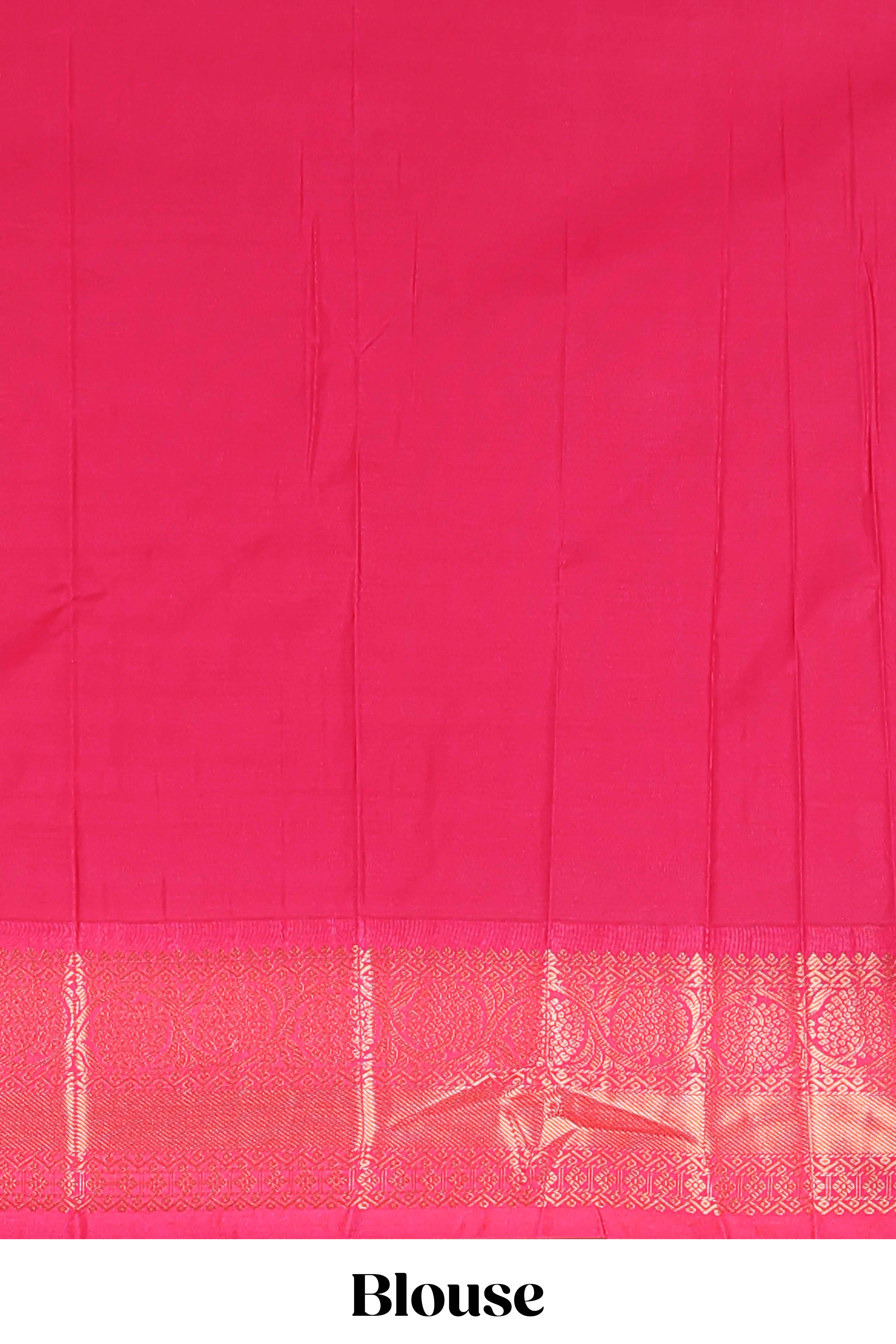 Black Color Tissue Silk Saree withZari Checksand Buttas Weaving Body and Contrast Border along with Contrast Blouse
