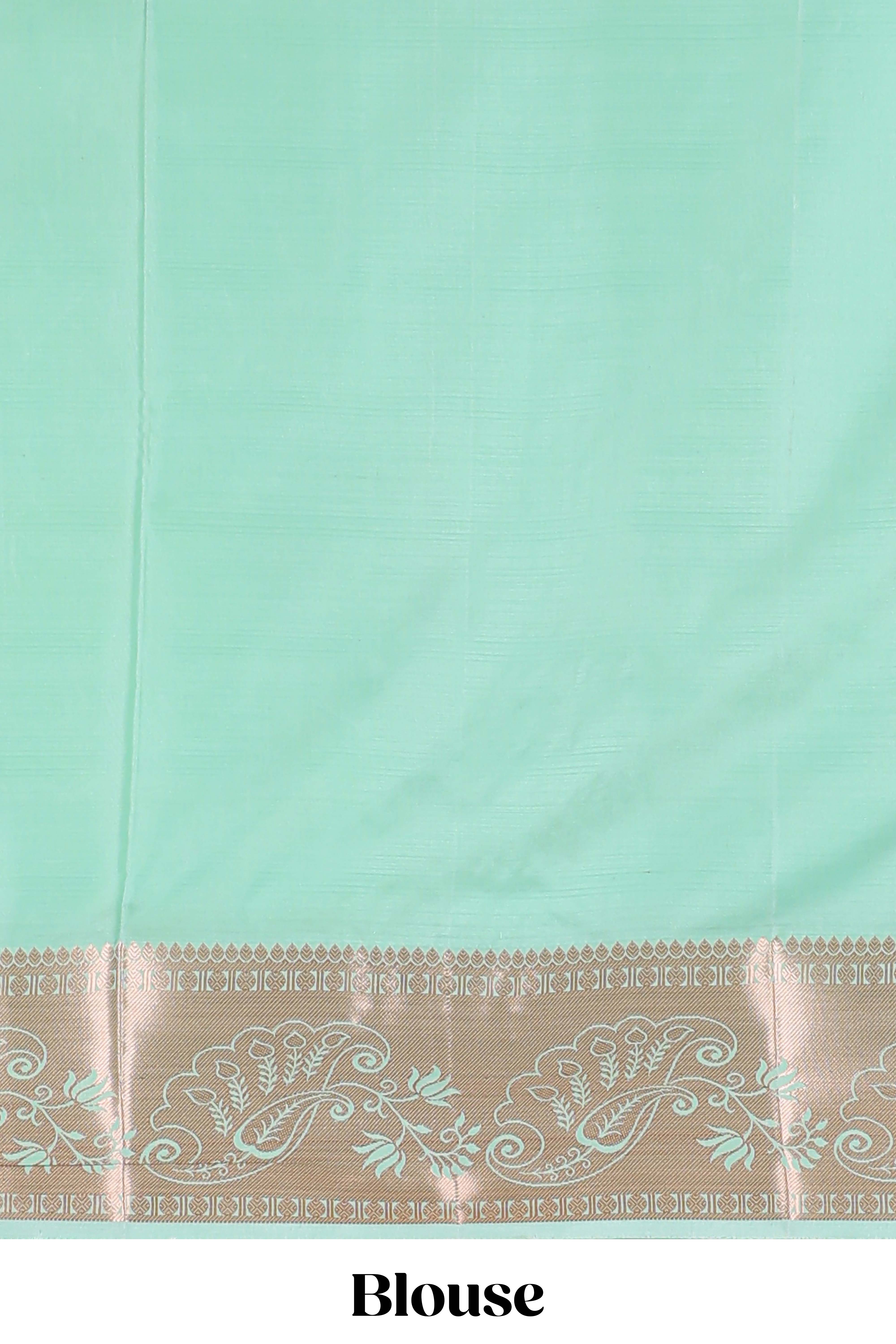 Pastel Green Color Tissue Silk Saree withZari Weaving Body and Contrast Border along with Matching Blouse
