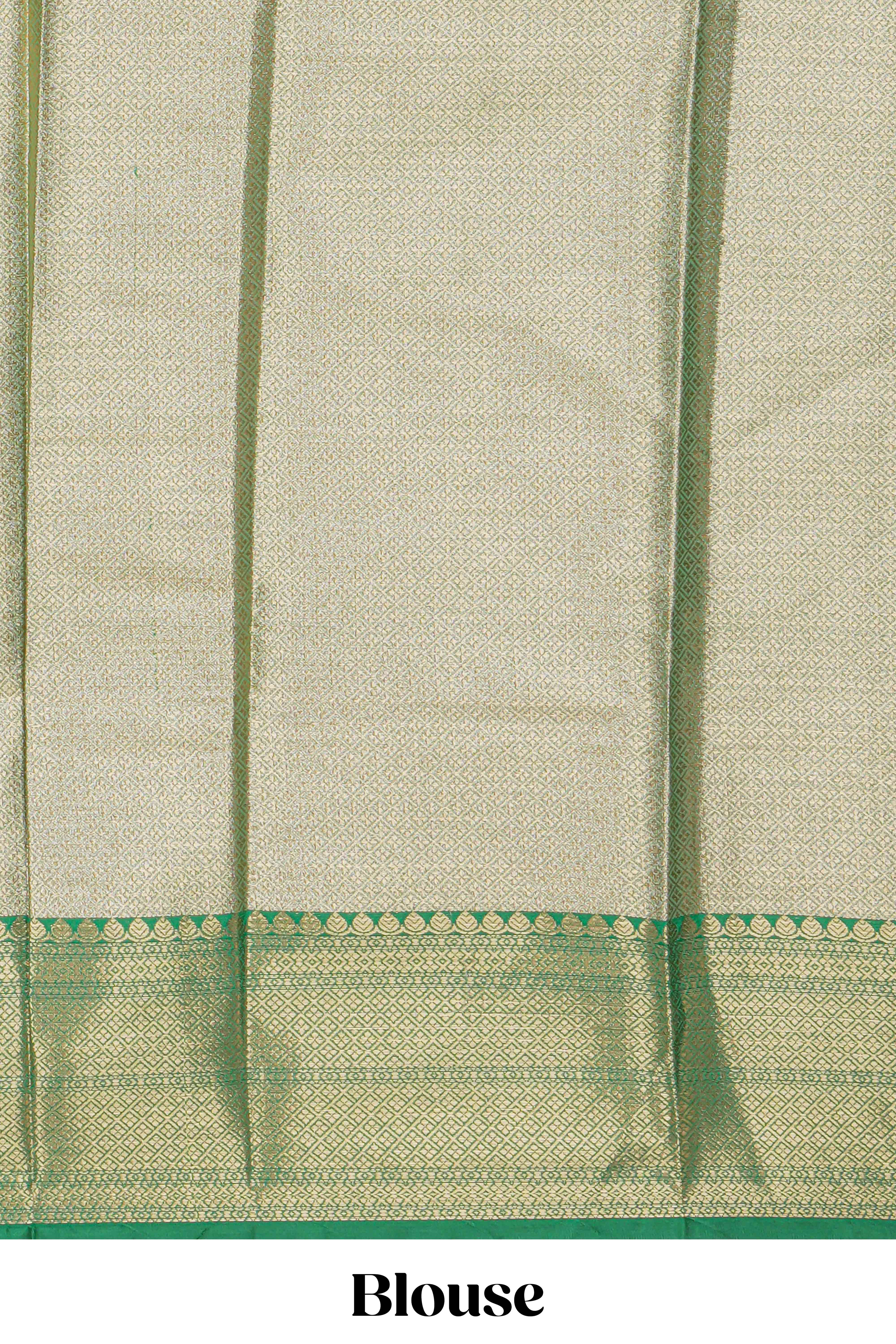 Grey zari motifs design tissue saree with contrast zari border and zari blouse