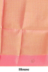 Lavender floral zari design art tissue saree with contrast zari border and zari blouse