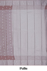 Mauve pink floral design art tissue saree with contrast border and matching blouse
