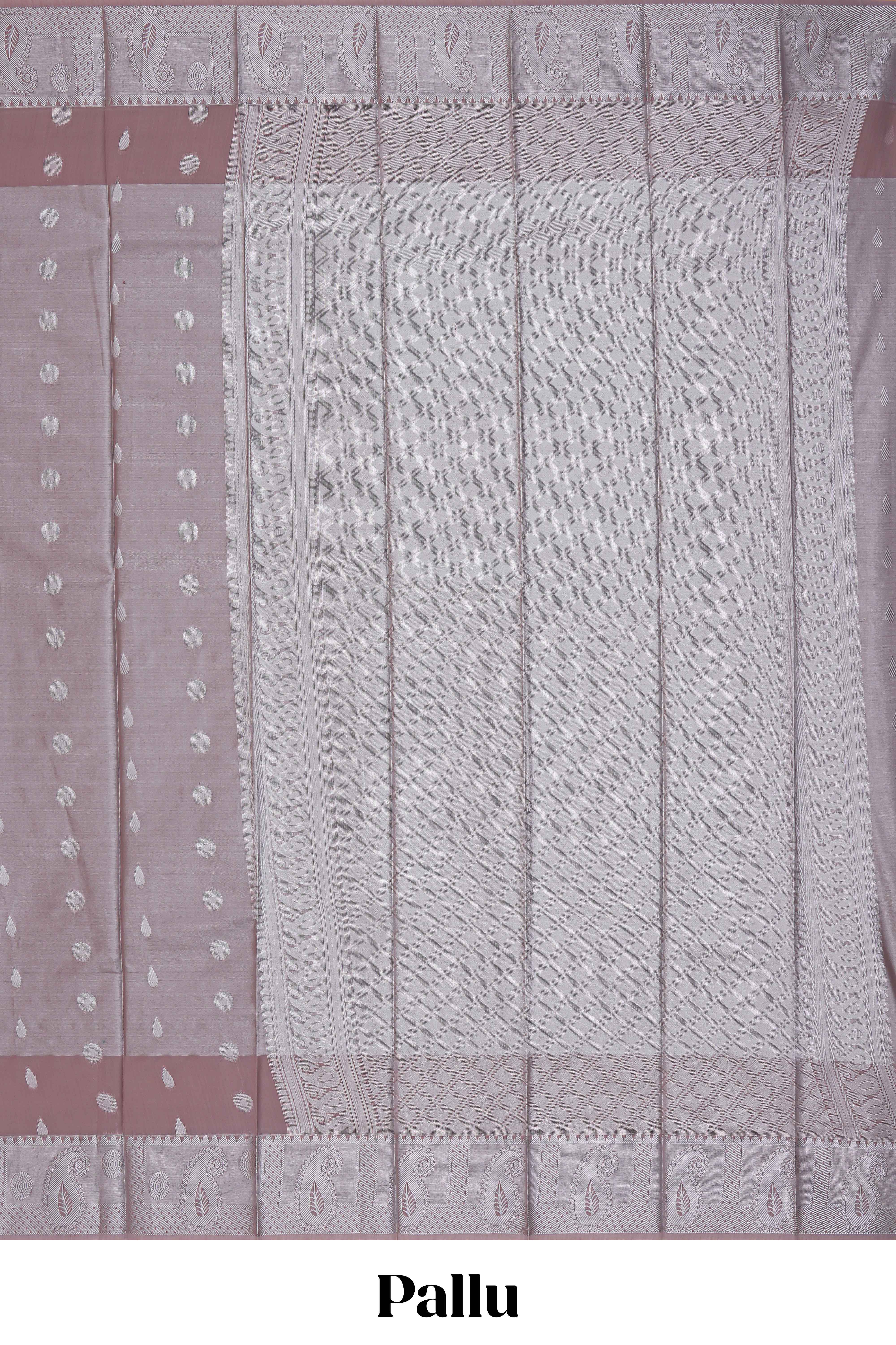 Mauve pink floral design art tissue saree with contrast border and matching blouse