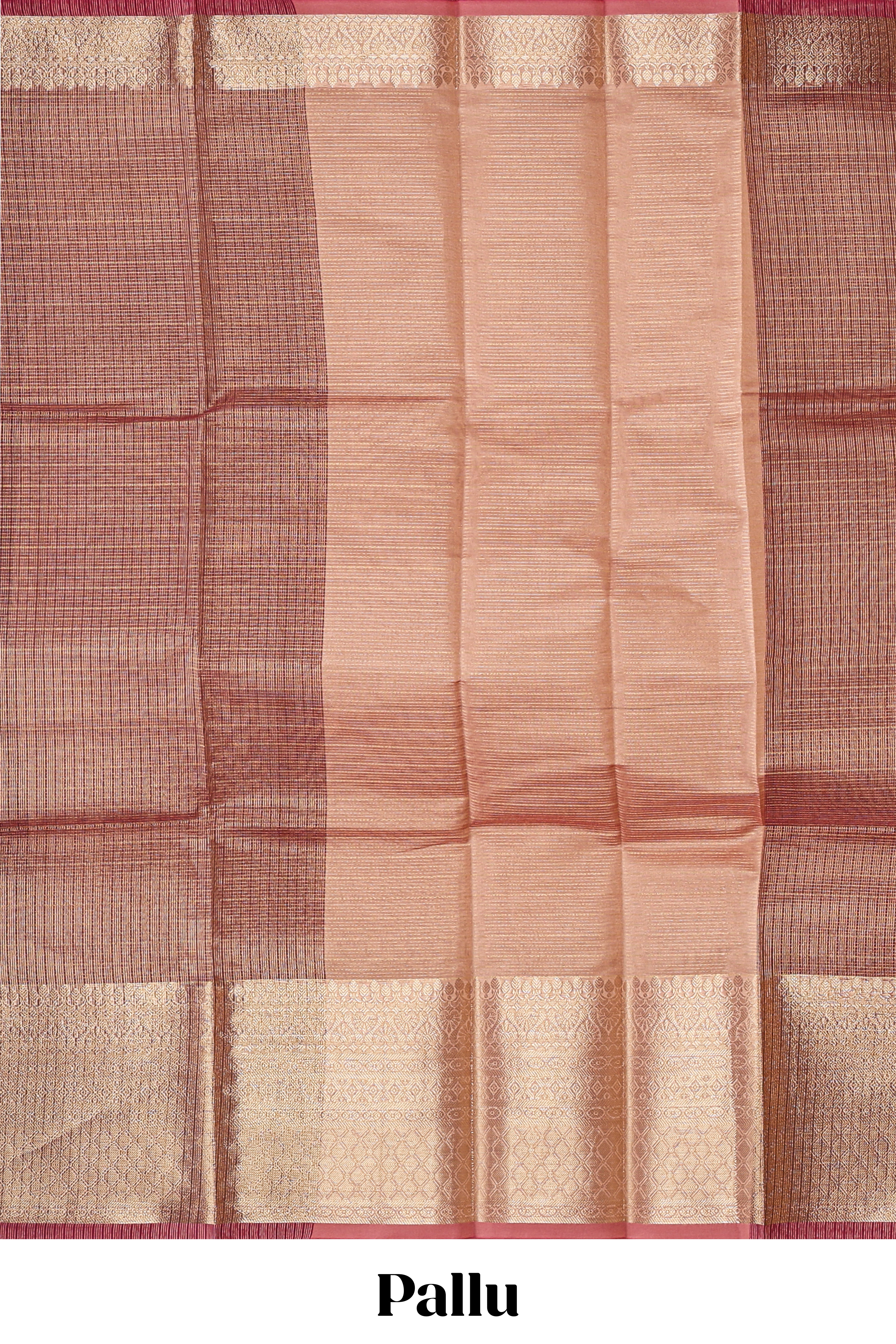 Dark maroon unique zari design art tissue saree with self zari border and matching blouse