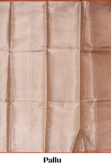 Beige geometric zari design art tissue saree with self zari border and matching blouse