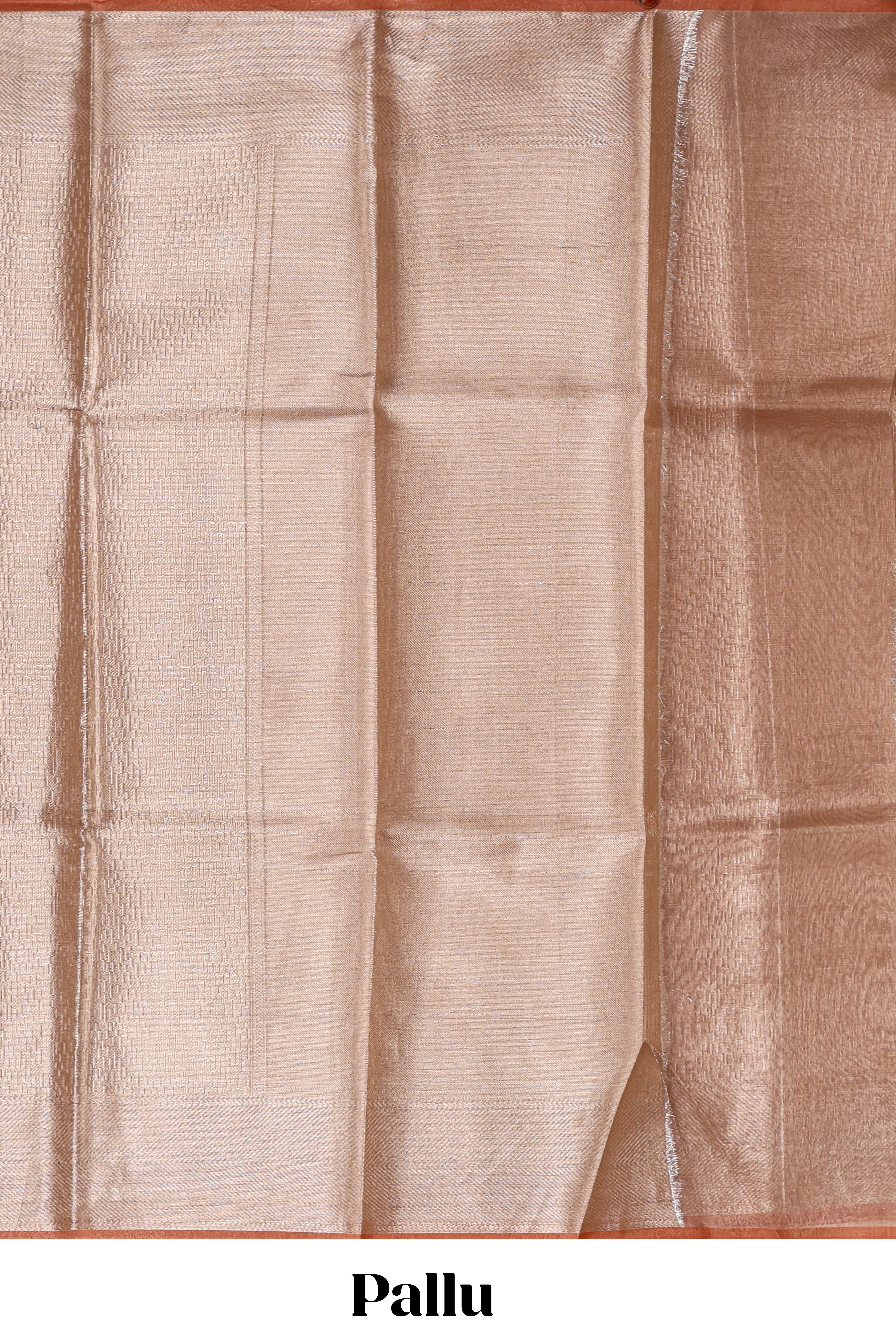 Beige geometric zari design art tissue saree with self zari border and matching blouse