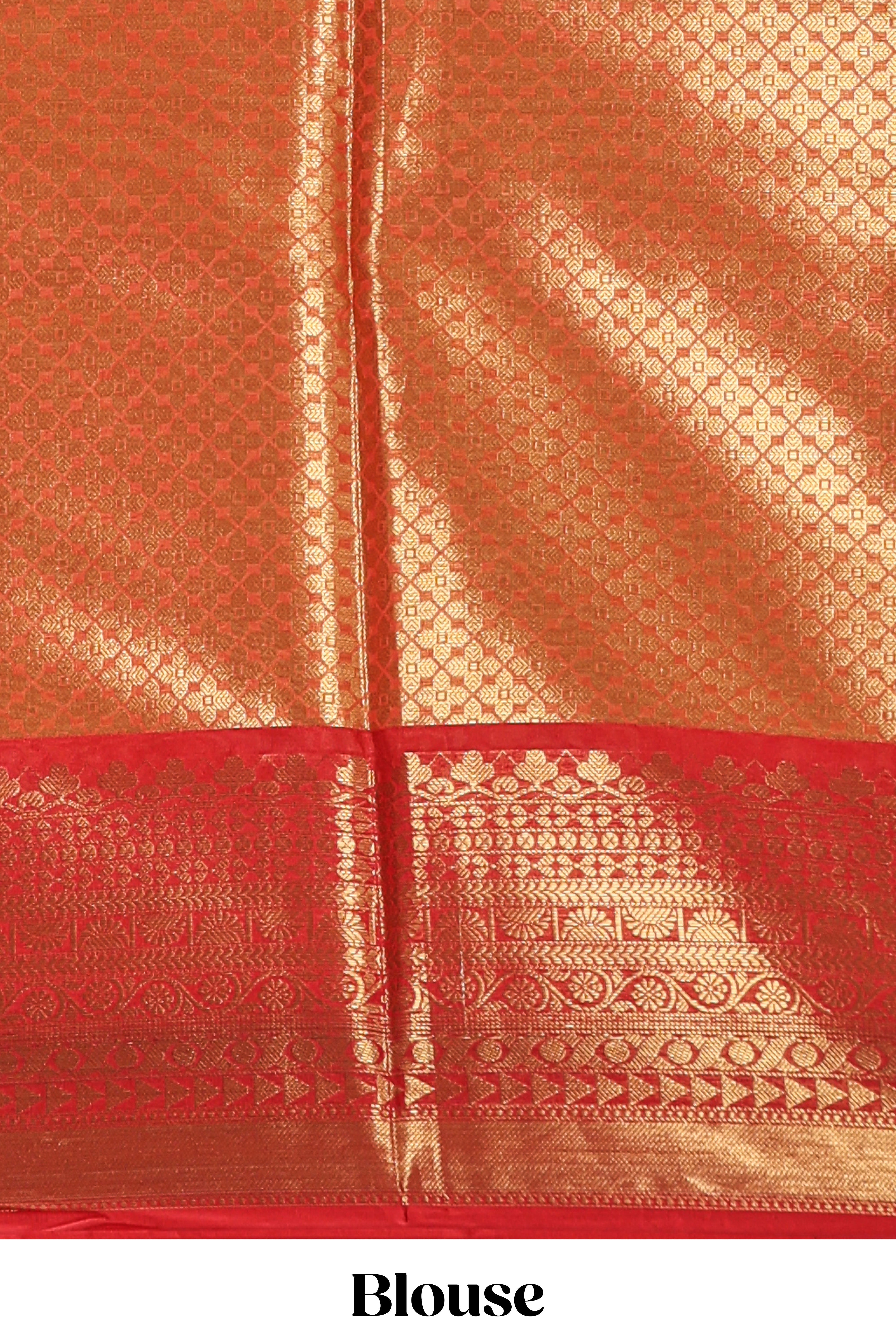 Mustard yellow geometric design art tissue saree with contrast zari border and blouse