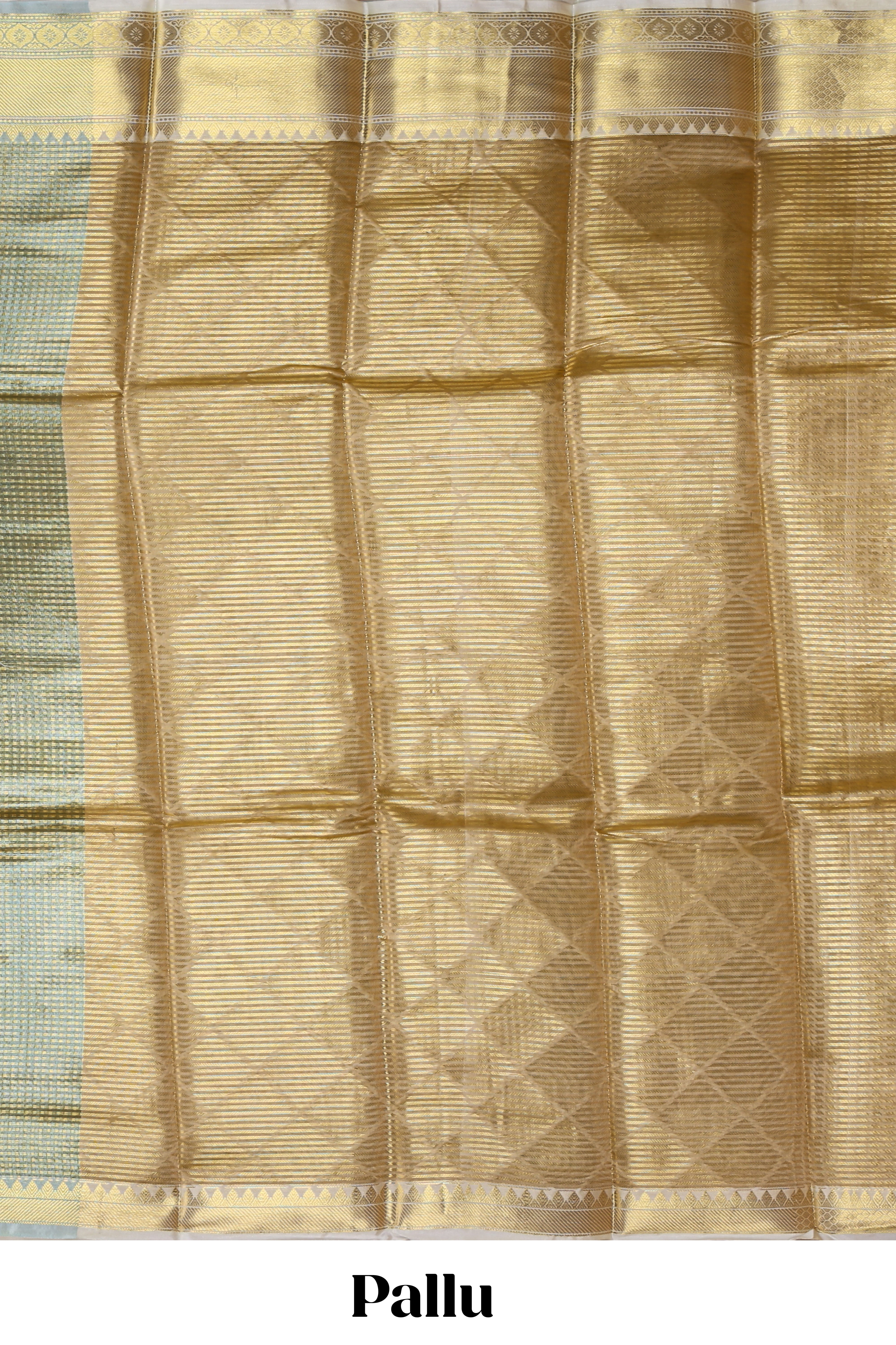 Blue small zari checks design art tissue saree with contrast border and blouse