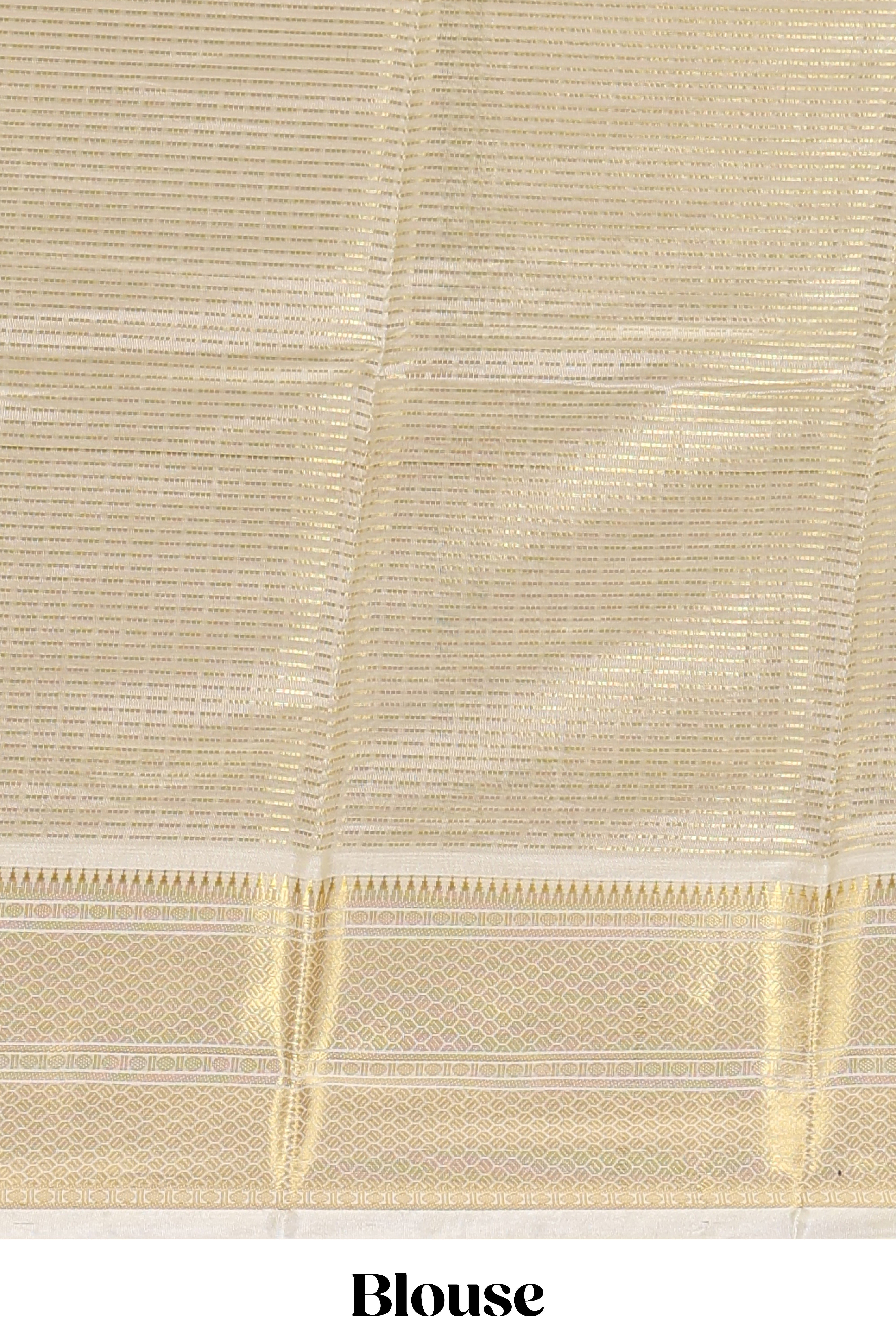 Pale gold small zari checks design art tissue saree with self border and blouse