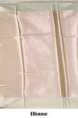 Mint green scattered floral and leaf motifs art tissue saree with self pallu and plain border