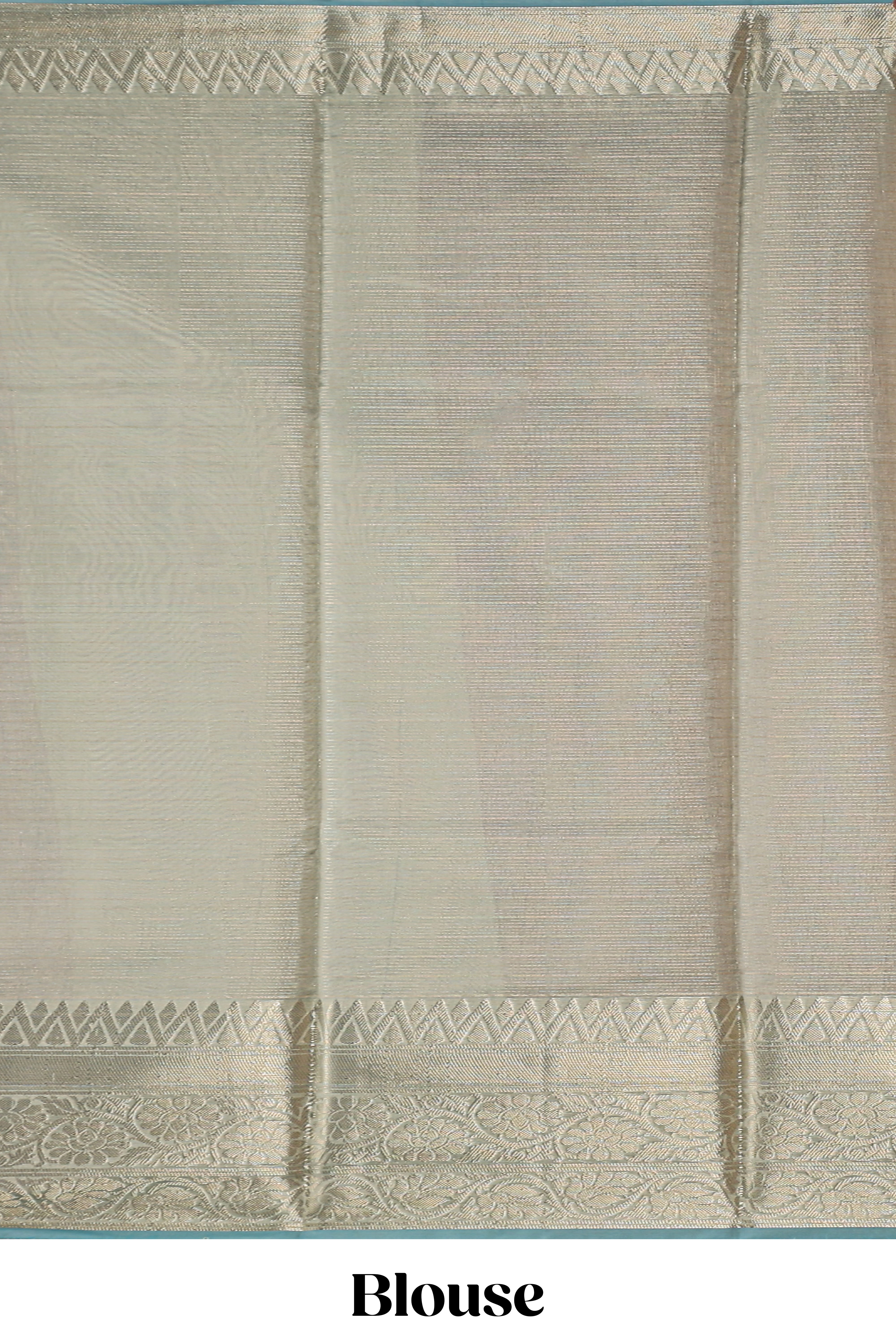 Mauve shade art tissue saree with antique gold zari border and contrast blouse