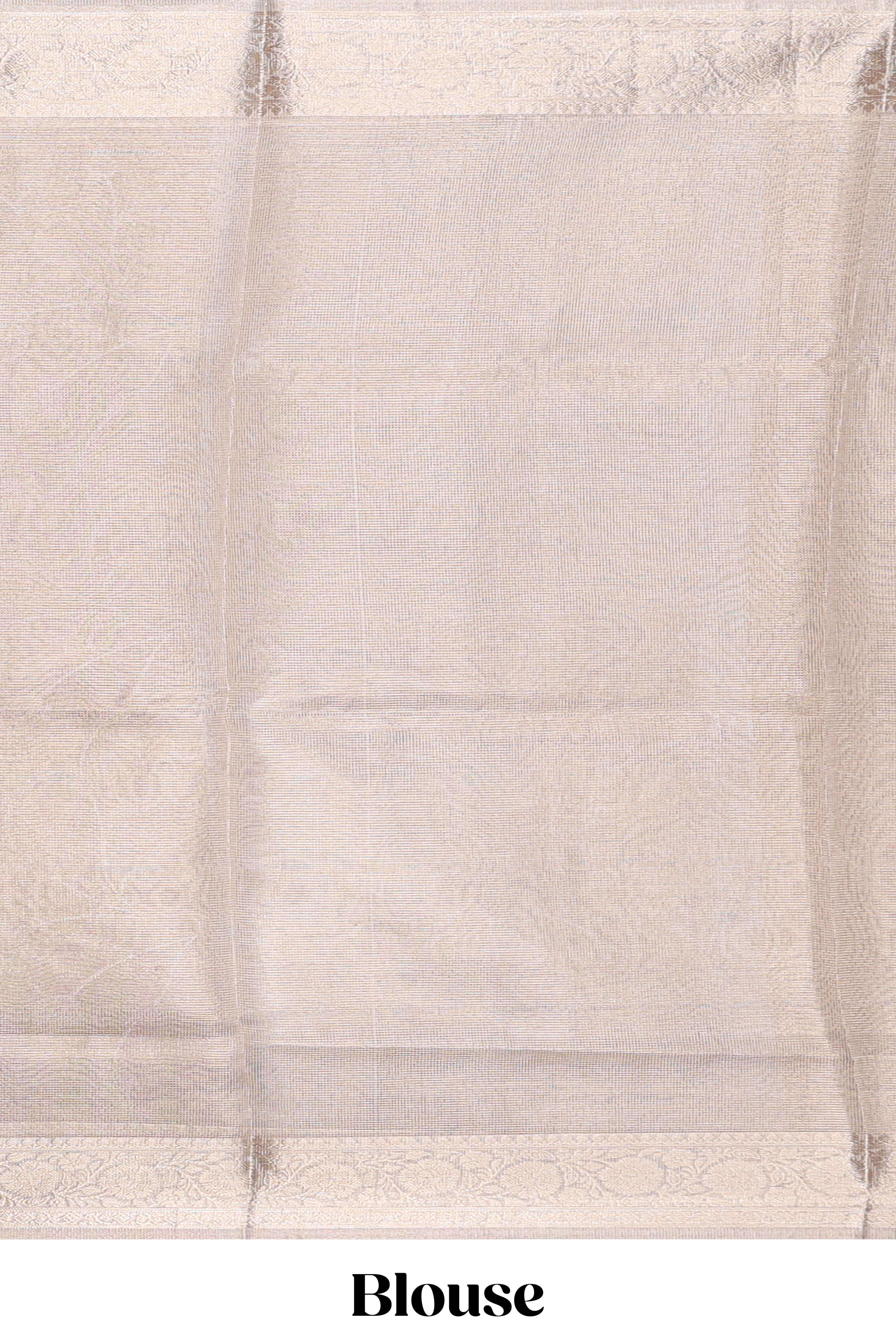 Beige color floral design are tissue saree with self zari border matching plain blouse