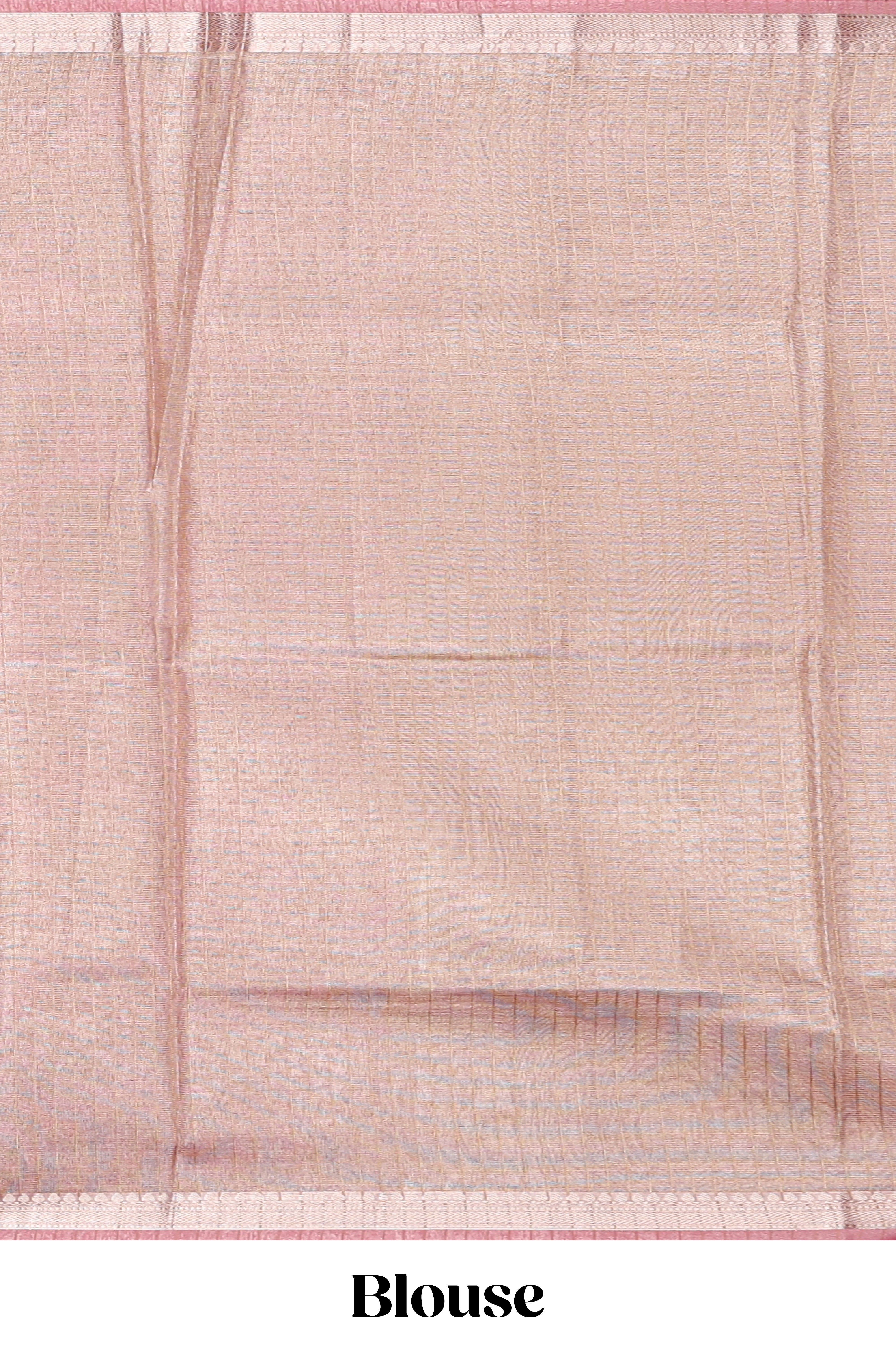 Pink floral design art tissue saree with zari border and Plain blouse
