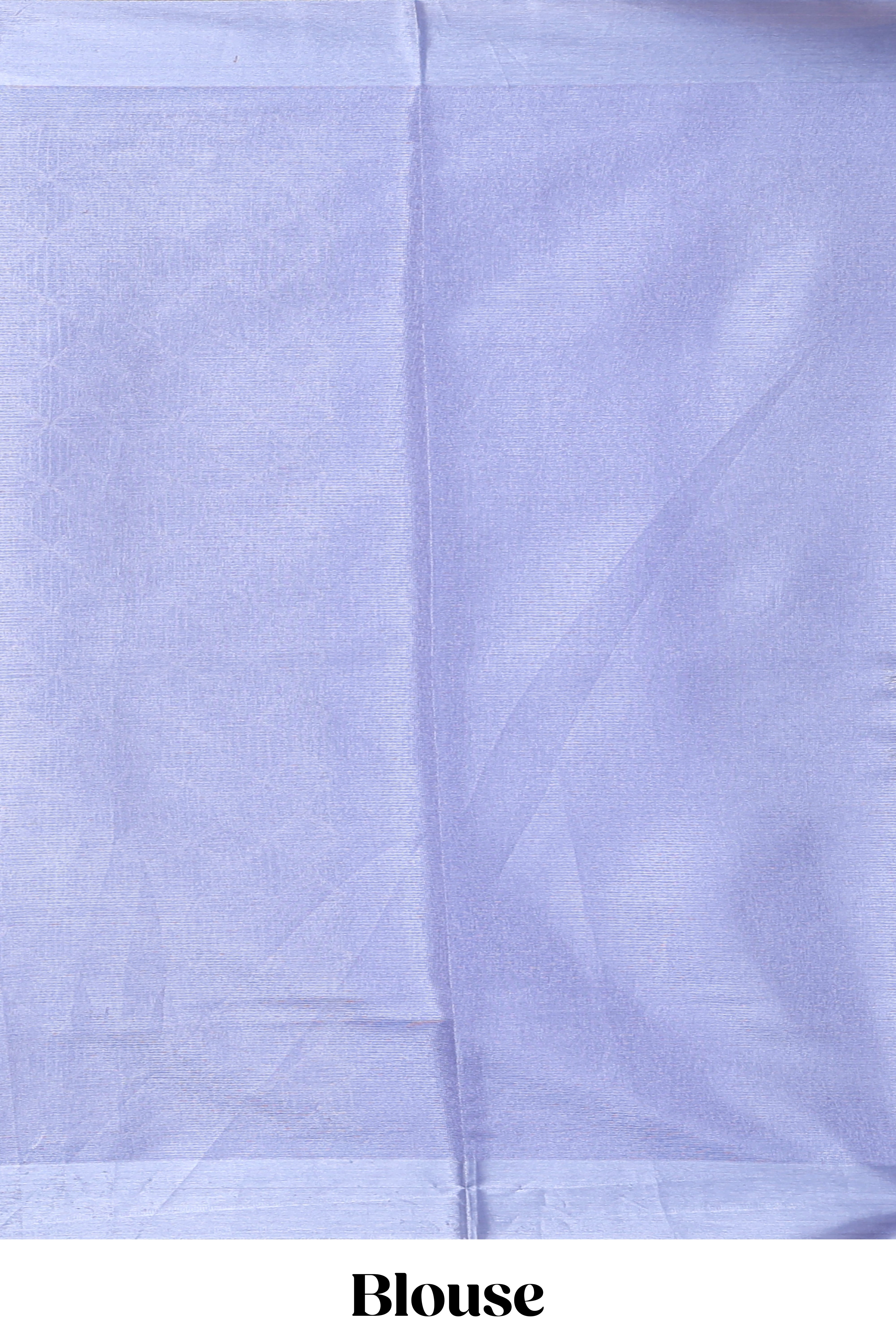 Lavender shade unique design art tissue saree with zari border and plain blouse