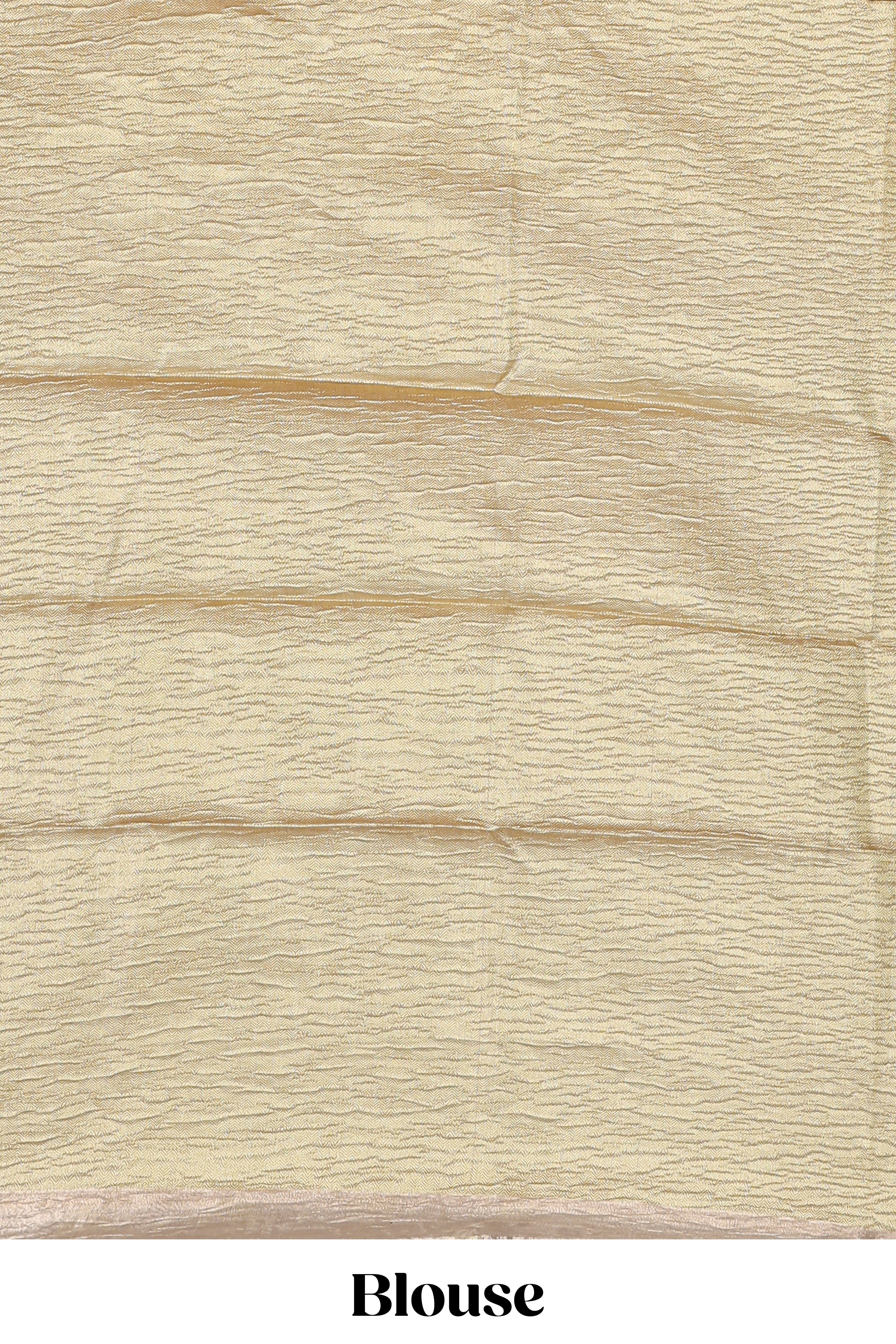 Rose gold color butta designs art tissue saree with zari border and plain blouse