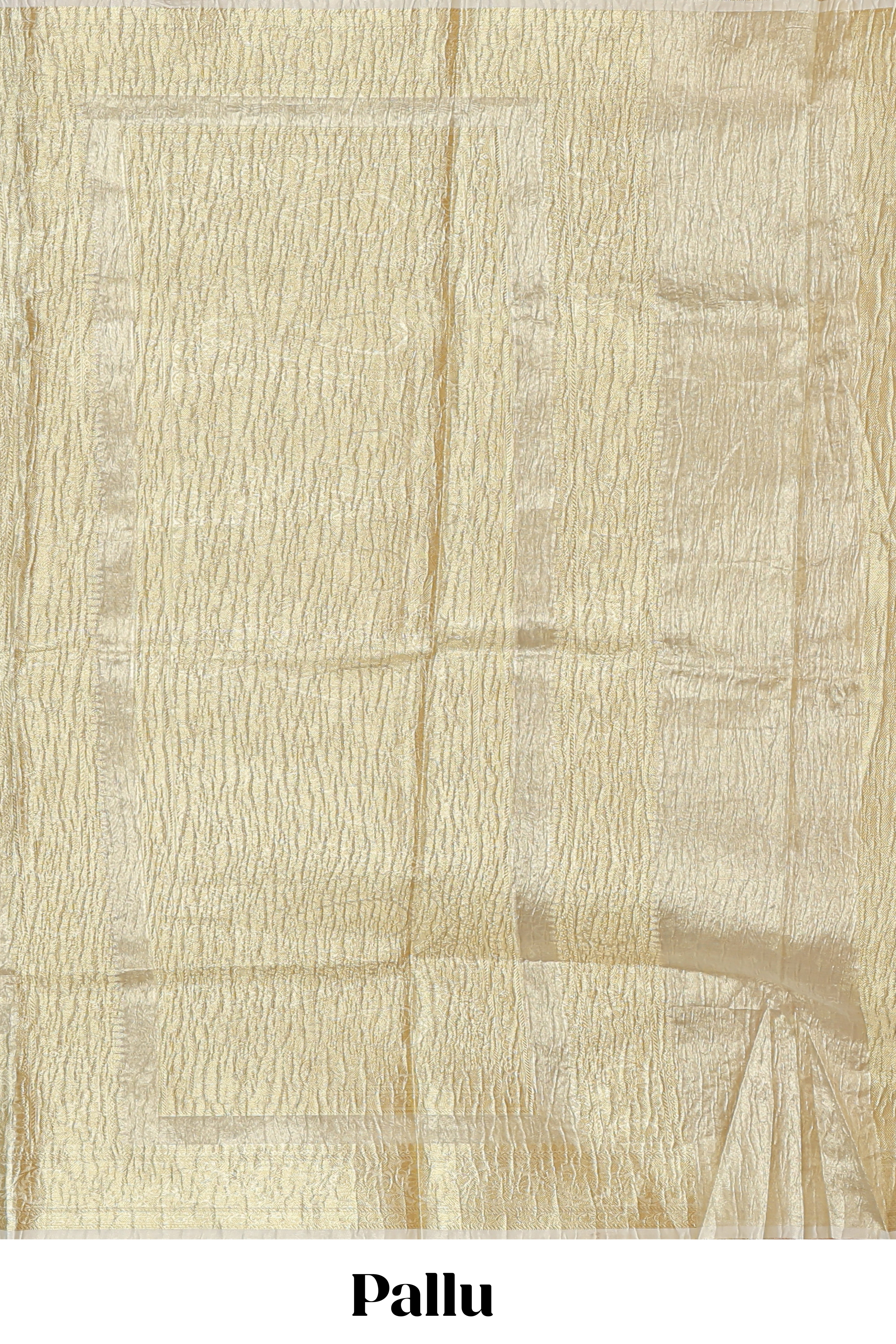 Gold color butta designs art tissue saree with zari border and plain blouse