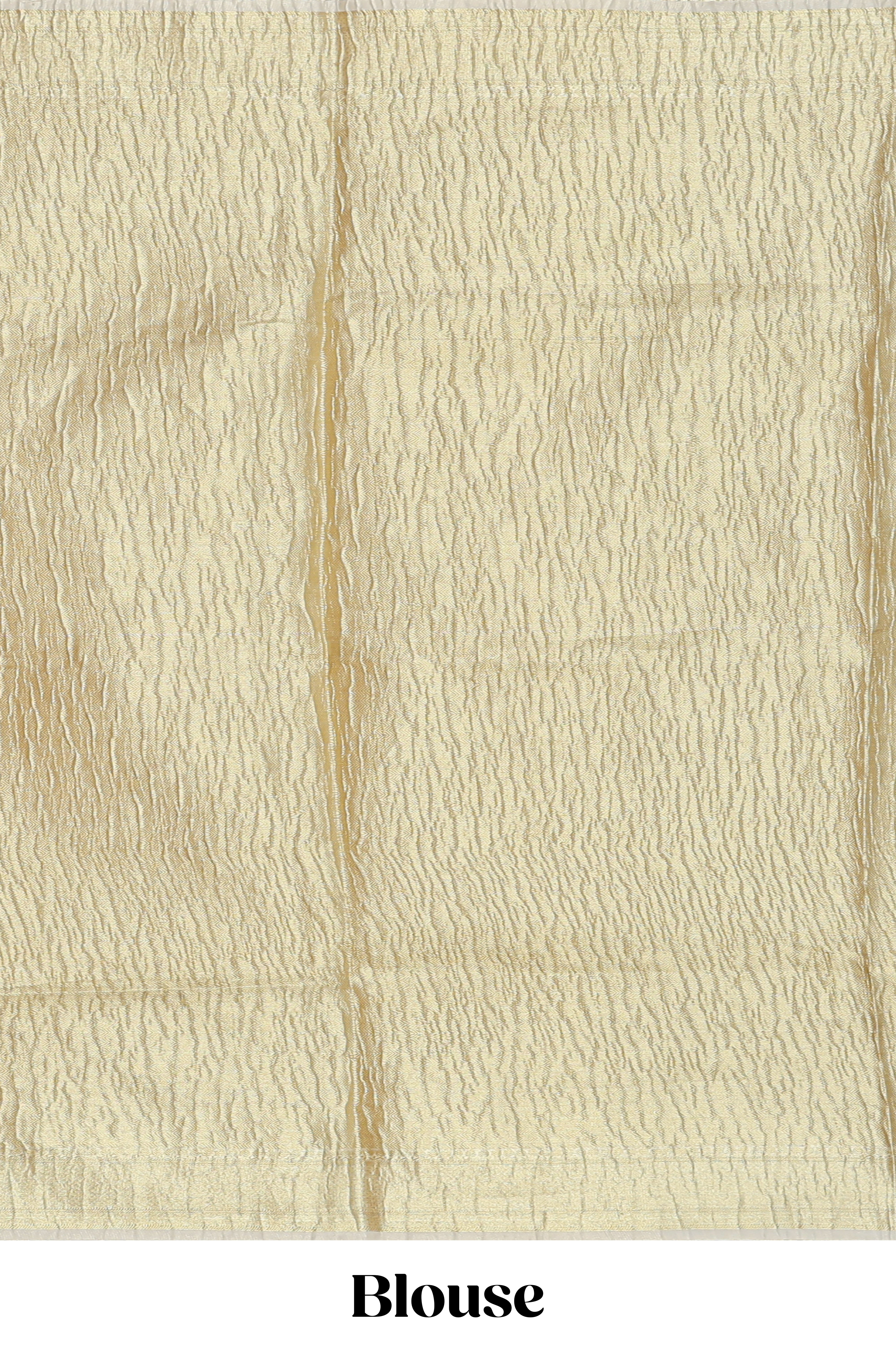Gold color butta designs art tissue saree with zari border and plain blouse