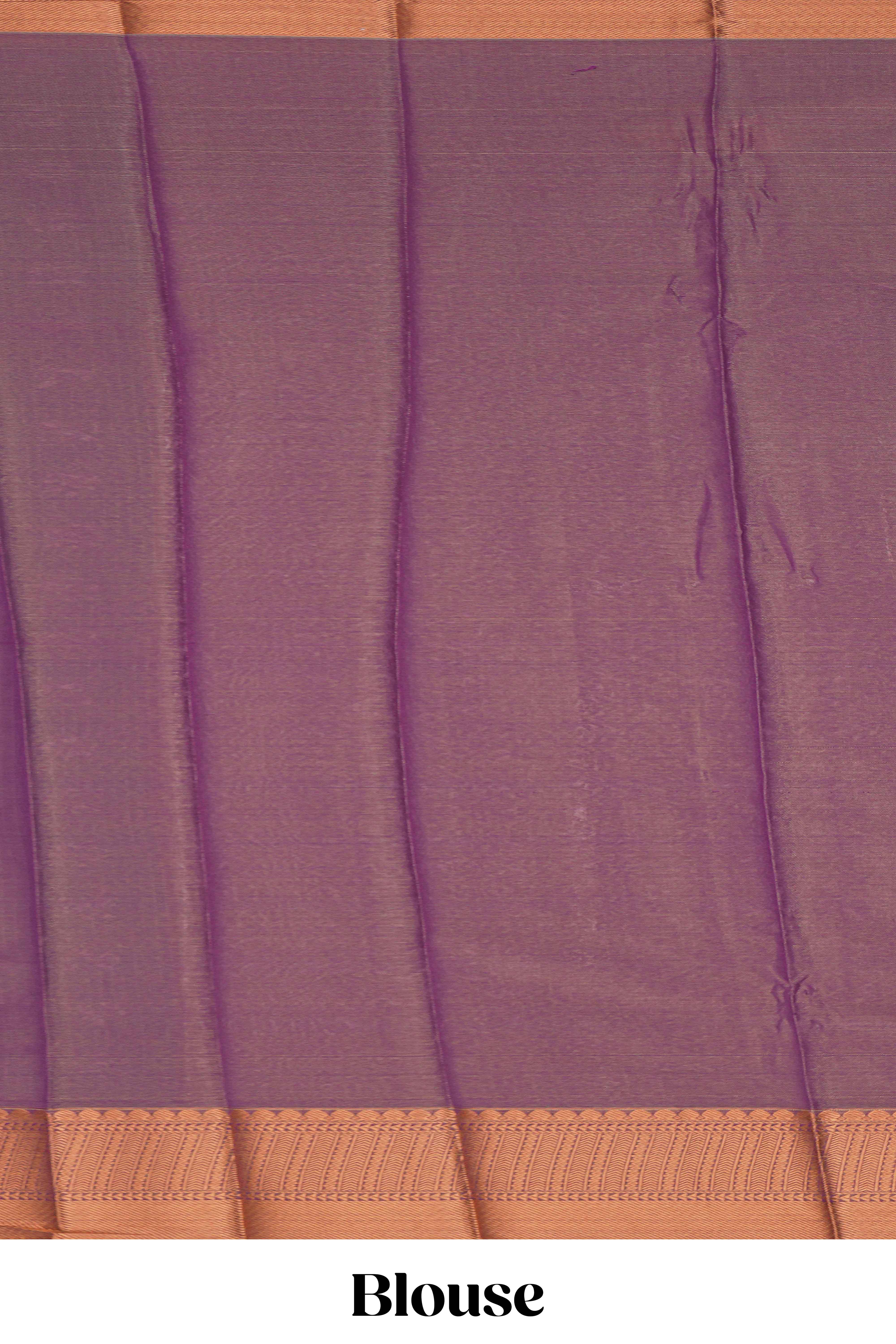 Pine green stripes design tissue saree with contrast border and blouse