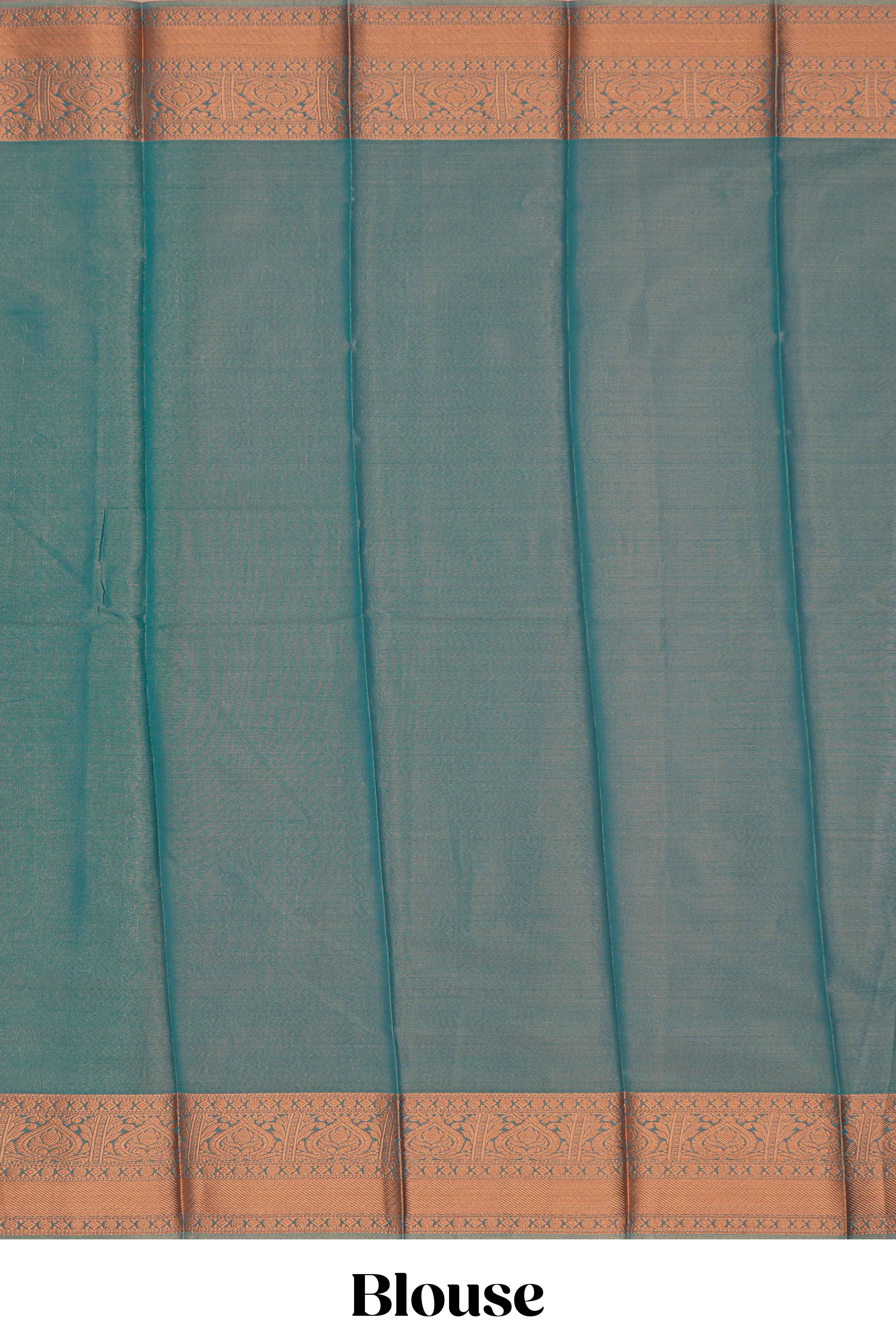 Lavender striped tissue saree with contrast zari border and blouse