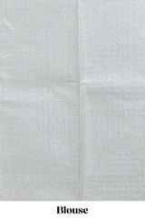 Sandal striped floral design tussar saree with contrast border and blouse