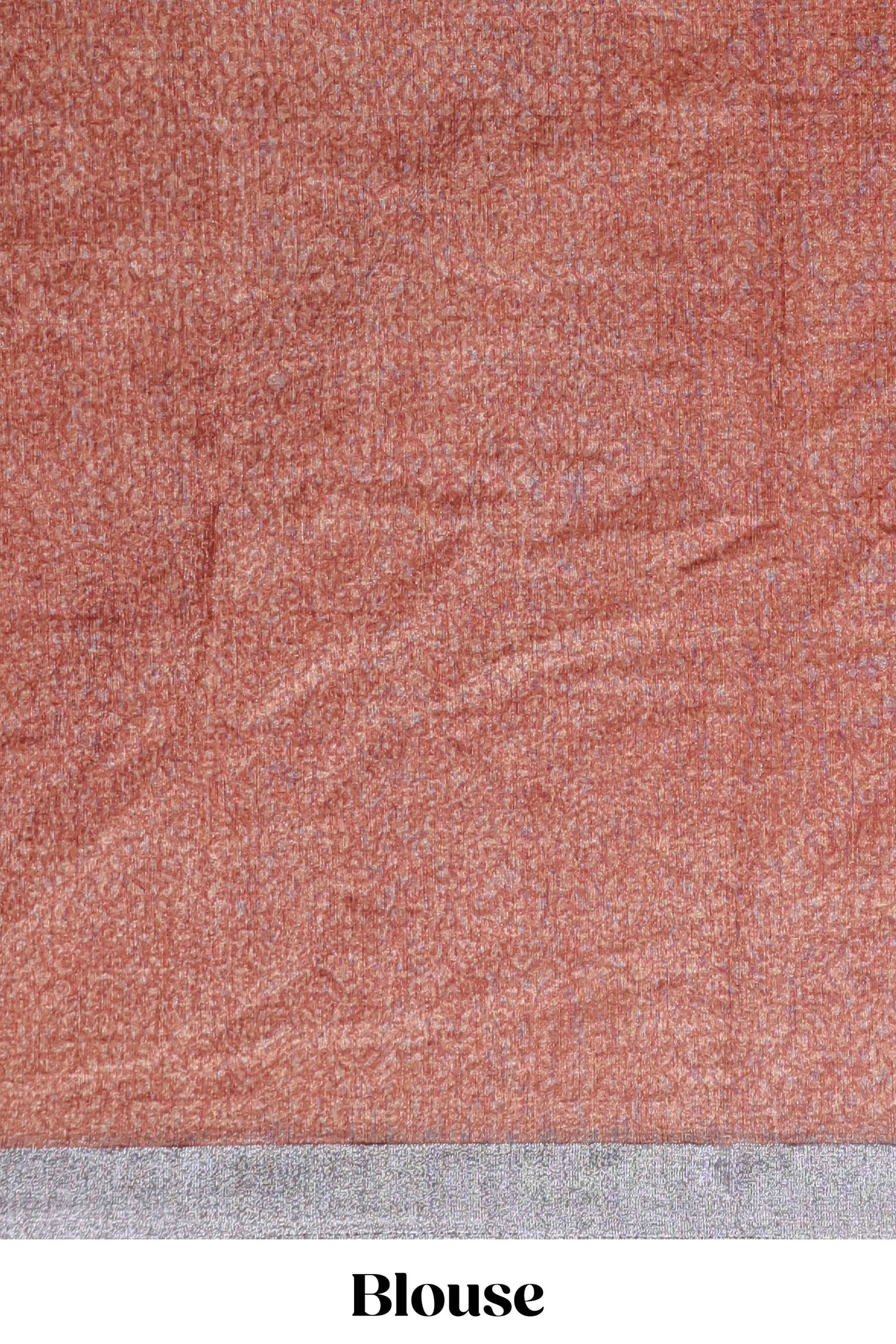 Brown geometric design semi tussar saree with contrast border and matching blouse