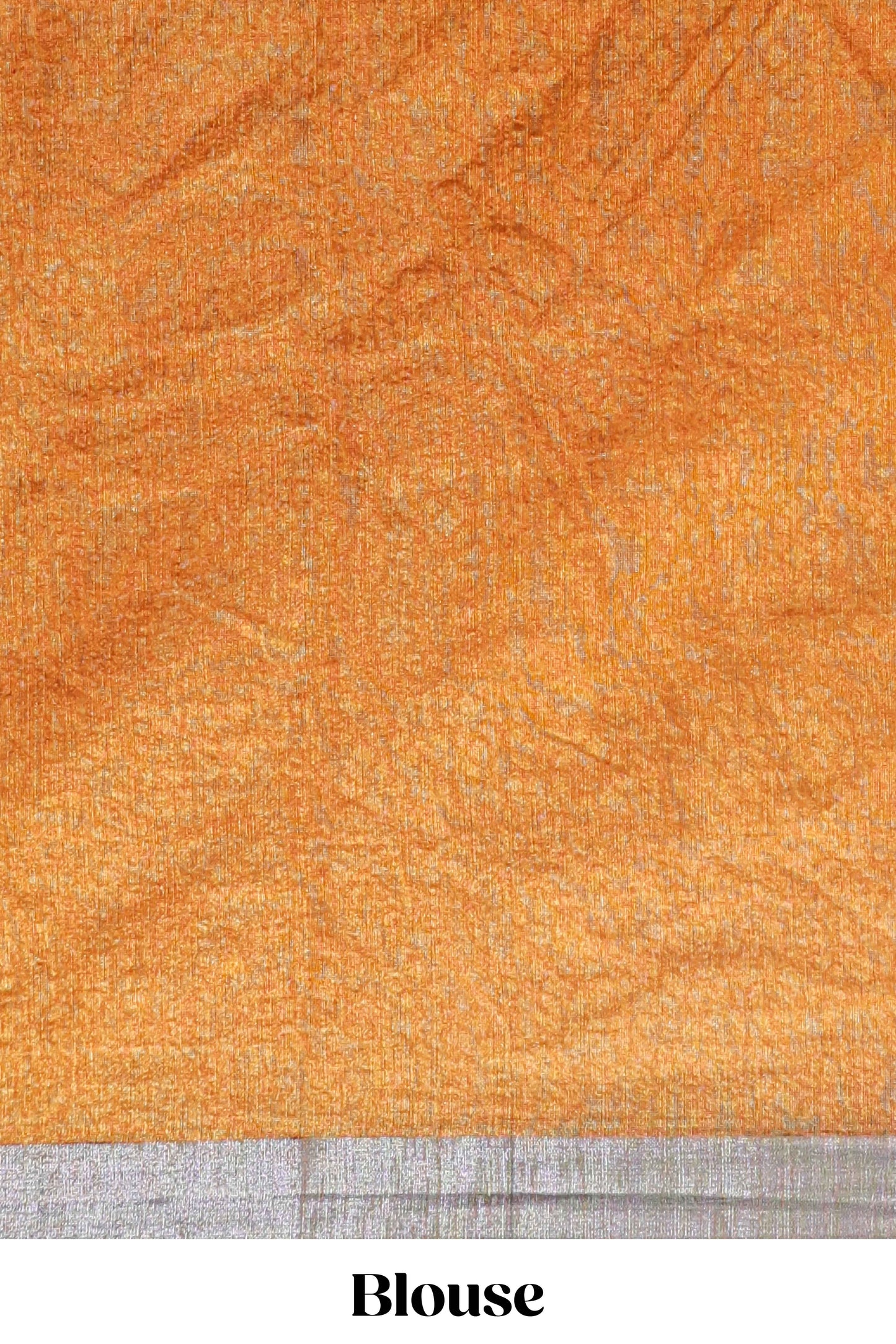 Mustard geometric design semi tussar saree with contrast border and matching blouse