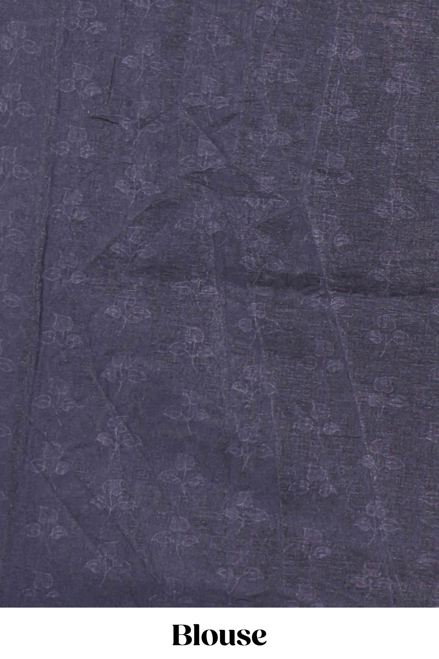 Black madhubani style floral & peacock design tussar saree with self border and matching blouse