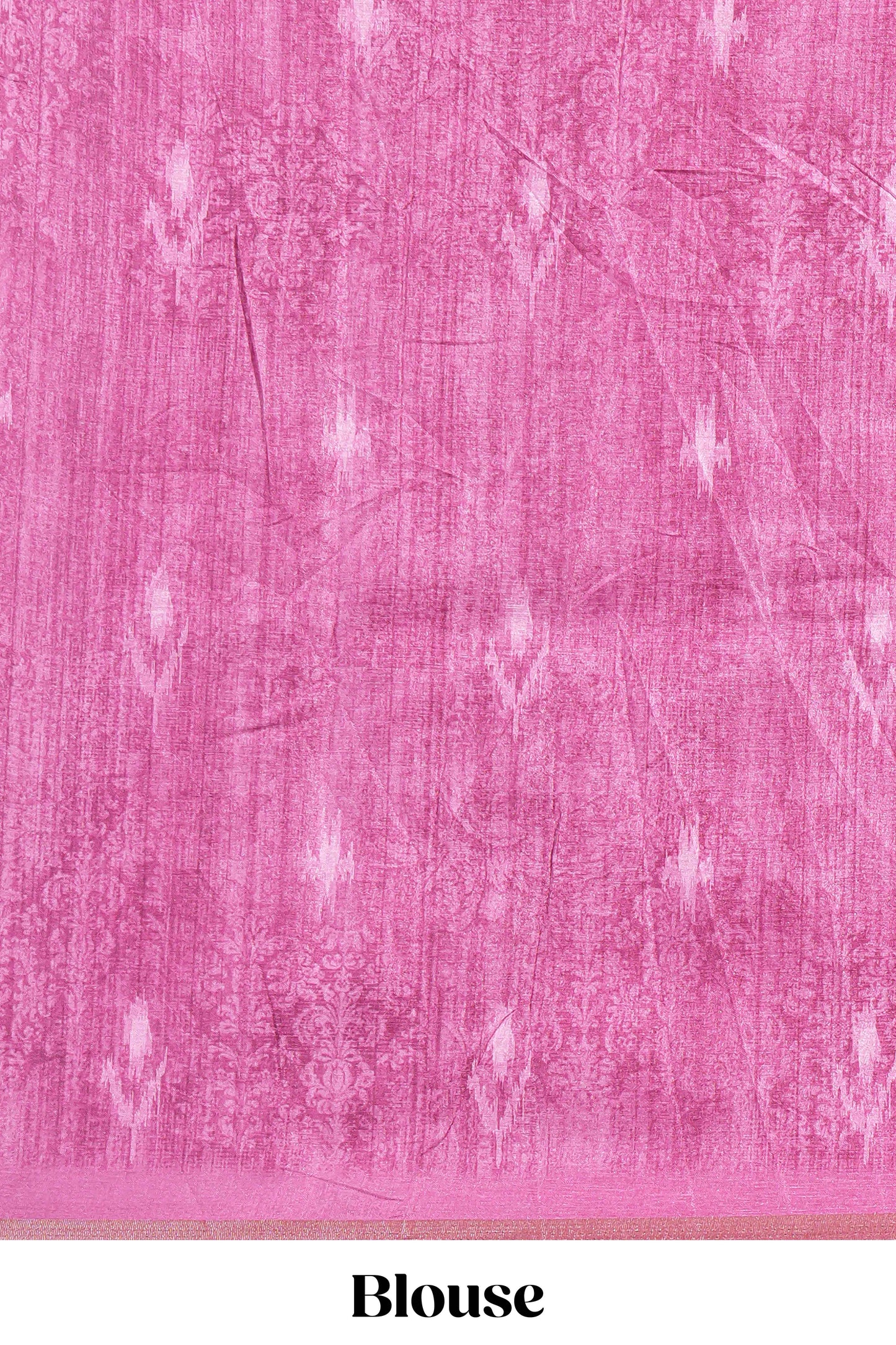 Pink kalamkari style pattachitra storytelling motifs tussar saree with self border and matching blouse