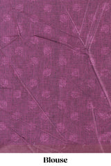 Maroon floral design tussar saree with self zari border and matching blouse