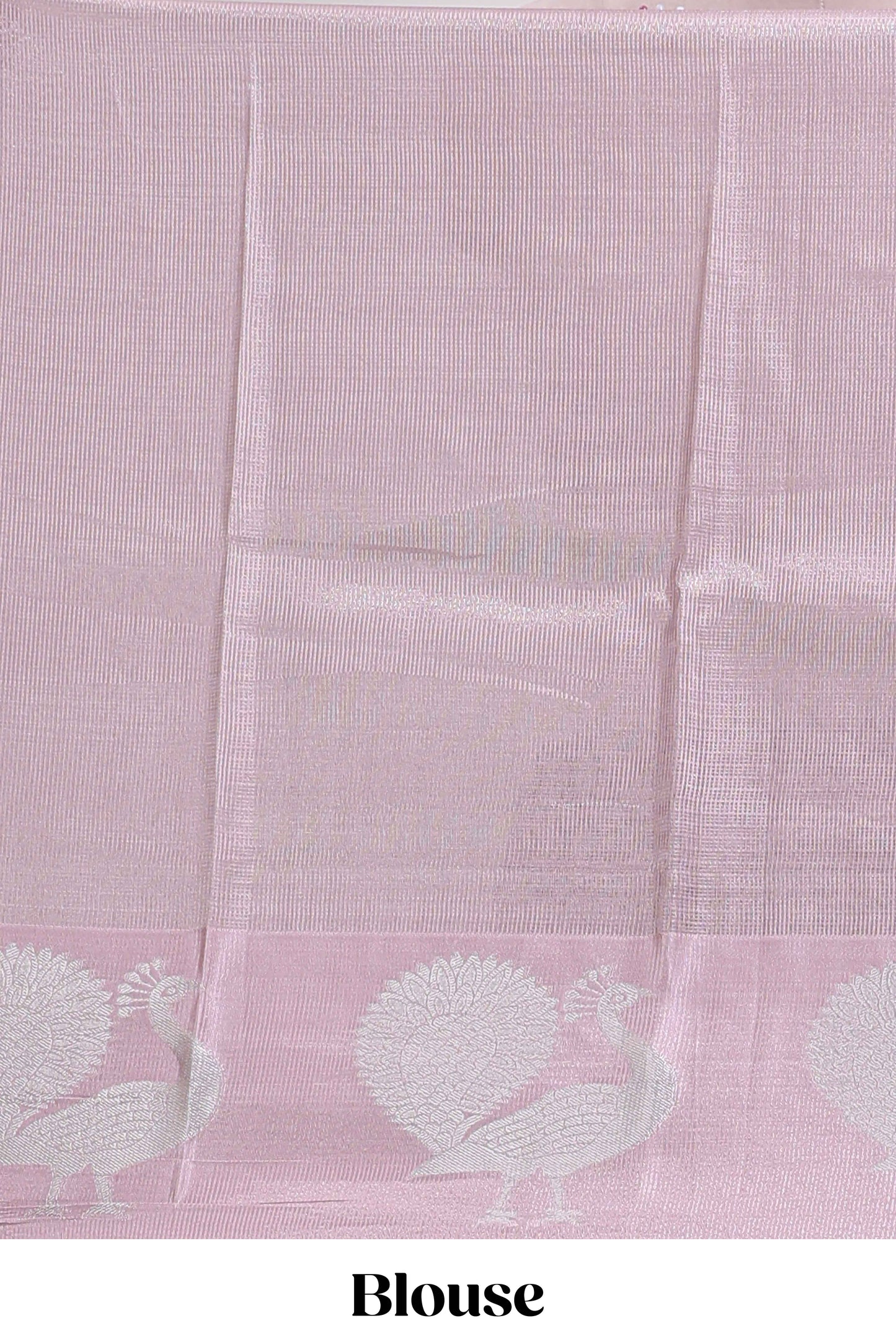 Black floral design tussar saree with contrast peacock design zari border and blouse