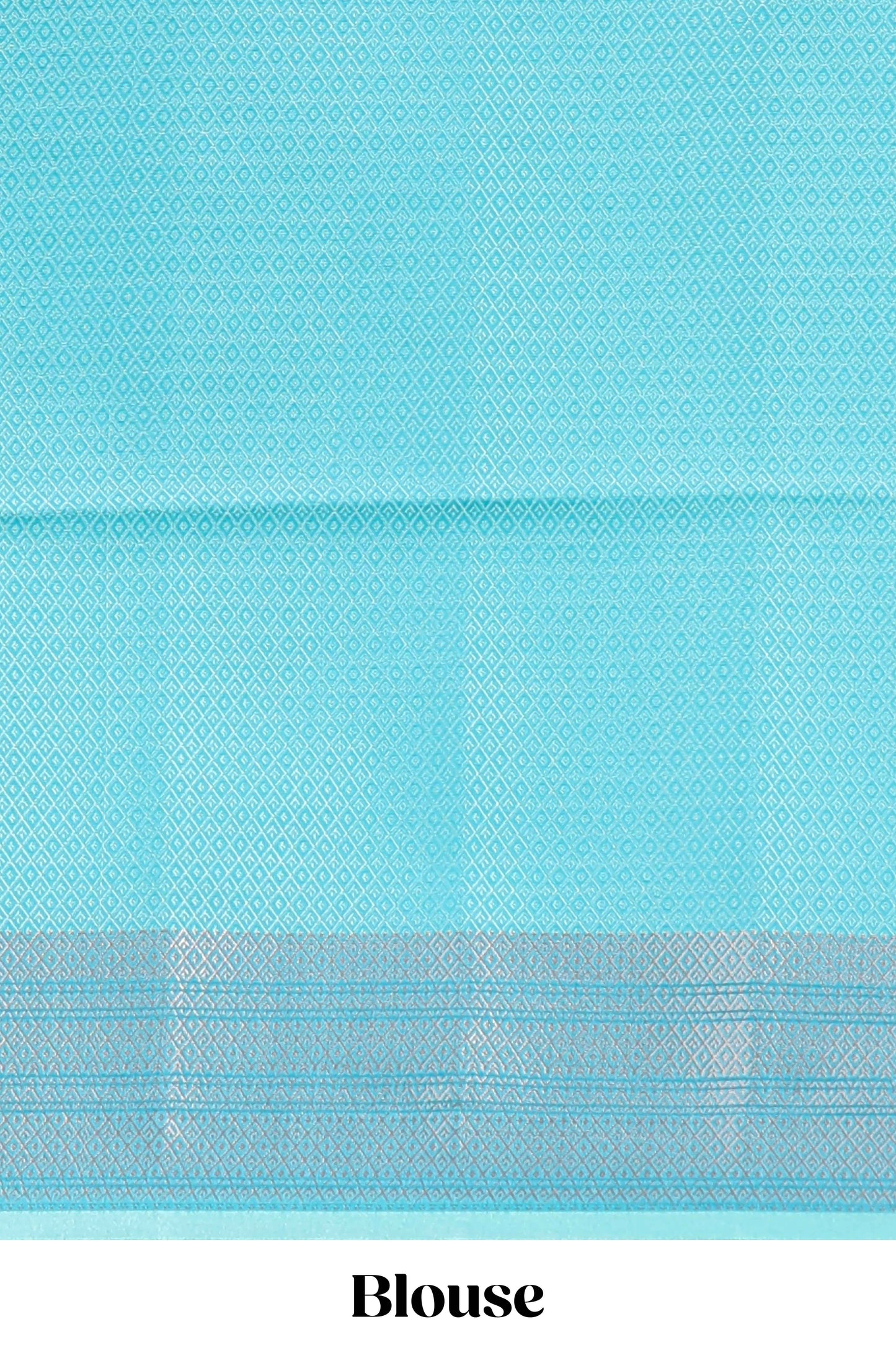 Blue jacquard floral zari motifs design semi tussar saree with self border and matching blouse