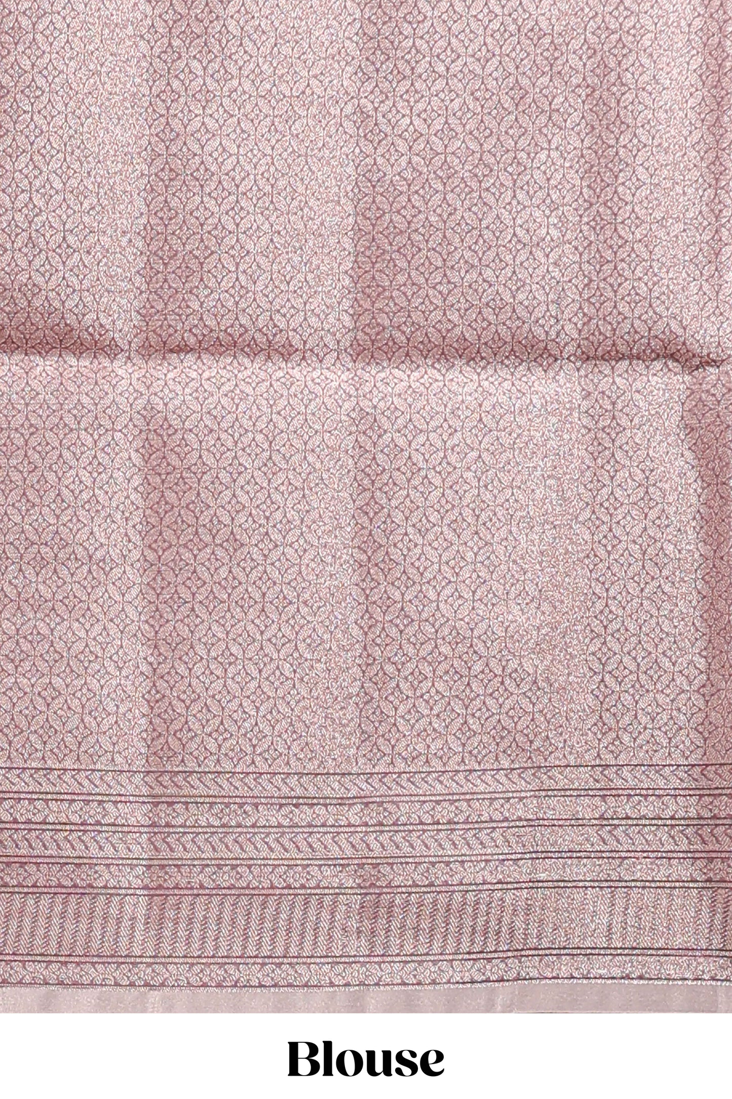 Dusky Pink jacquard floral zari motifs design semi tussar saree with self border and matching blouse