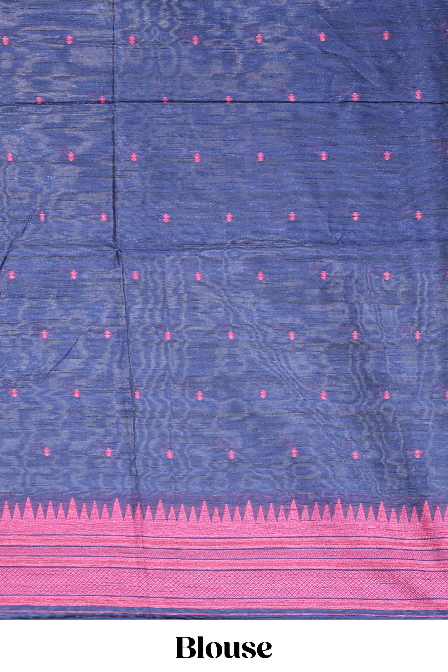 Pink ikkat motifs design semi tussar saree with contrast border and striped blouse