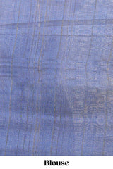 Sandal all over body Warli print withleaf motifs pallu and contrast blouse
