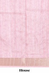 Pink colour kalamakri arttussar sareewith floral creeper prints zari border and kalamkari motif print pallu