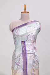 Multi colour and floral designsemi tussar saree with contrast border andmatching blouse