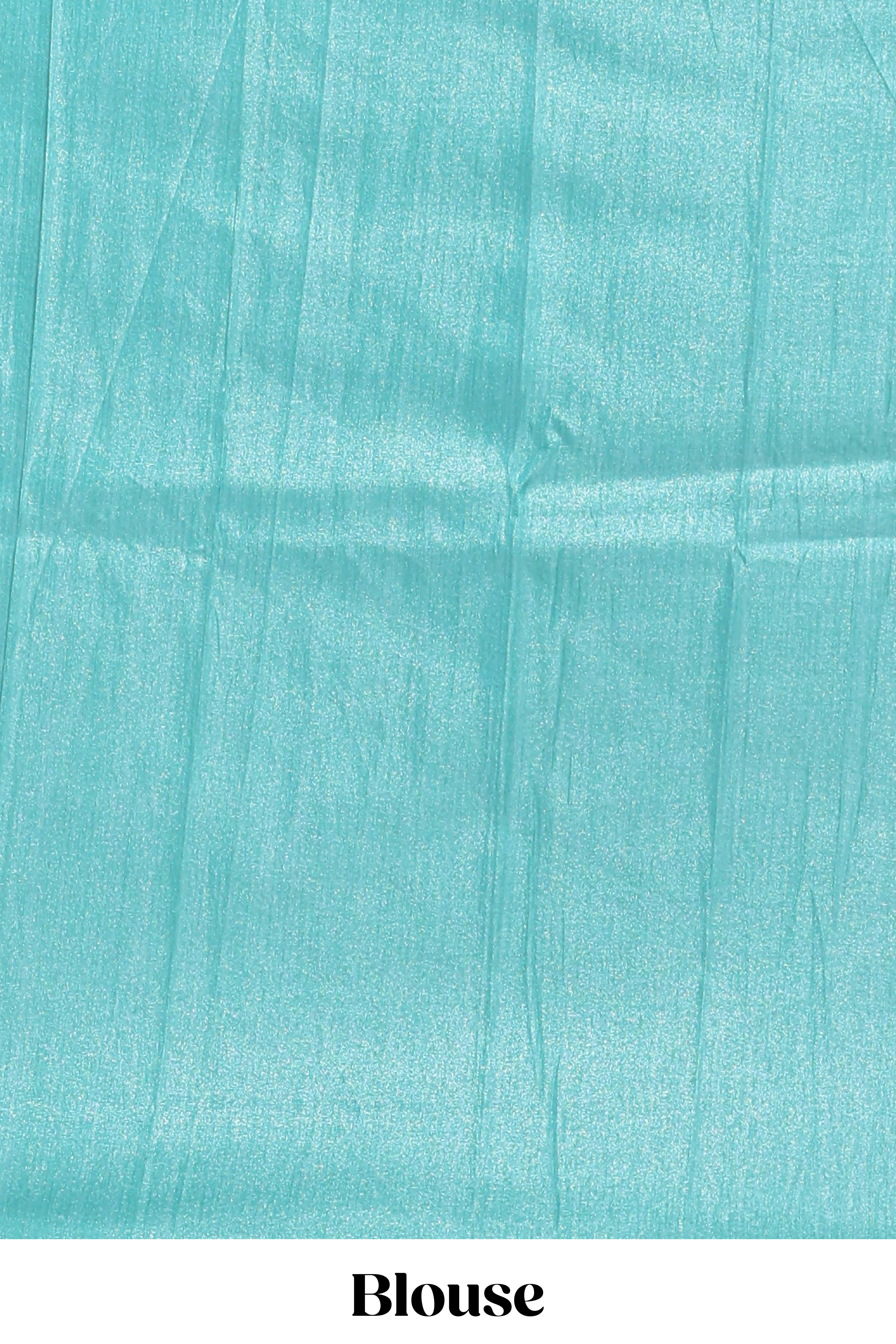 orange colour and ikkat printed designsemi tussar saree with contrast border andcontrast blouse