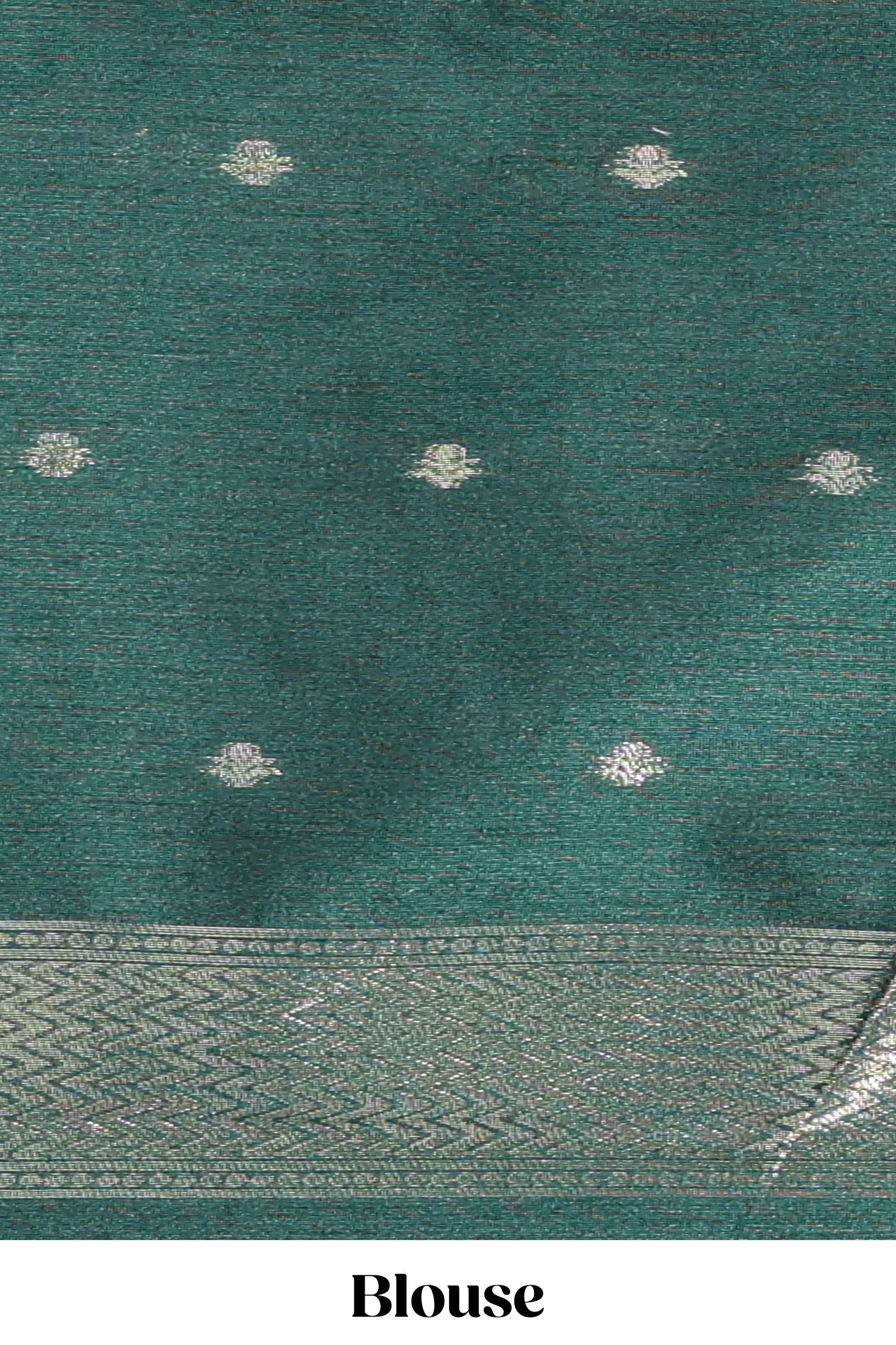 green tussar saree elephant inspired zari motifs with zari butta blouse and matching pallu