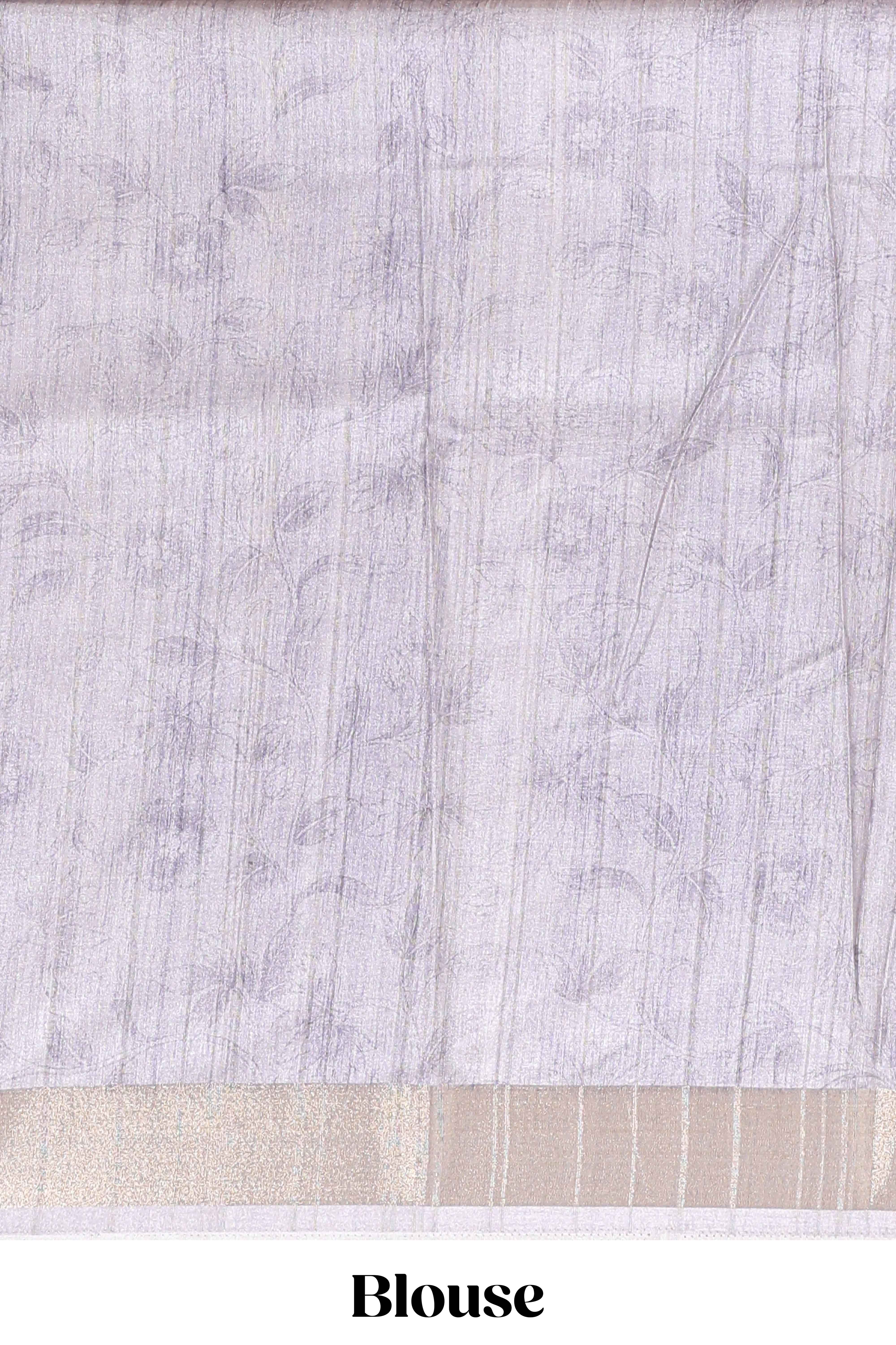 kalamakri semi tussar sareewith floral creeper prints zari border and kalamkari peacock motif print pallu