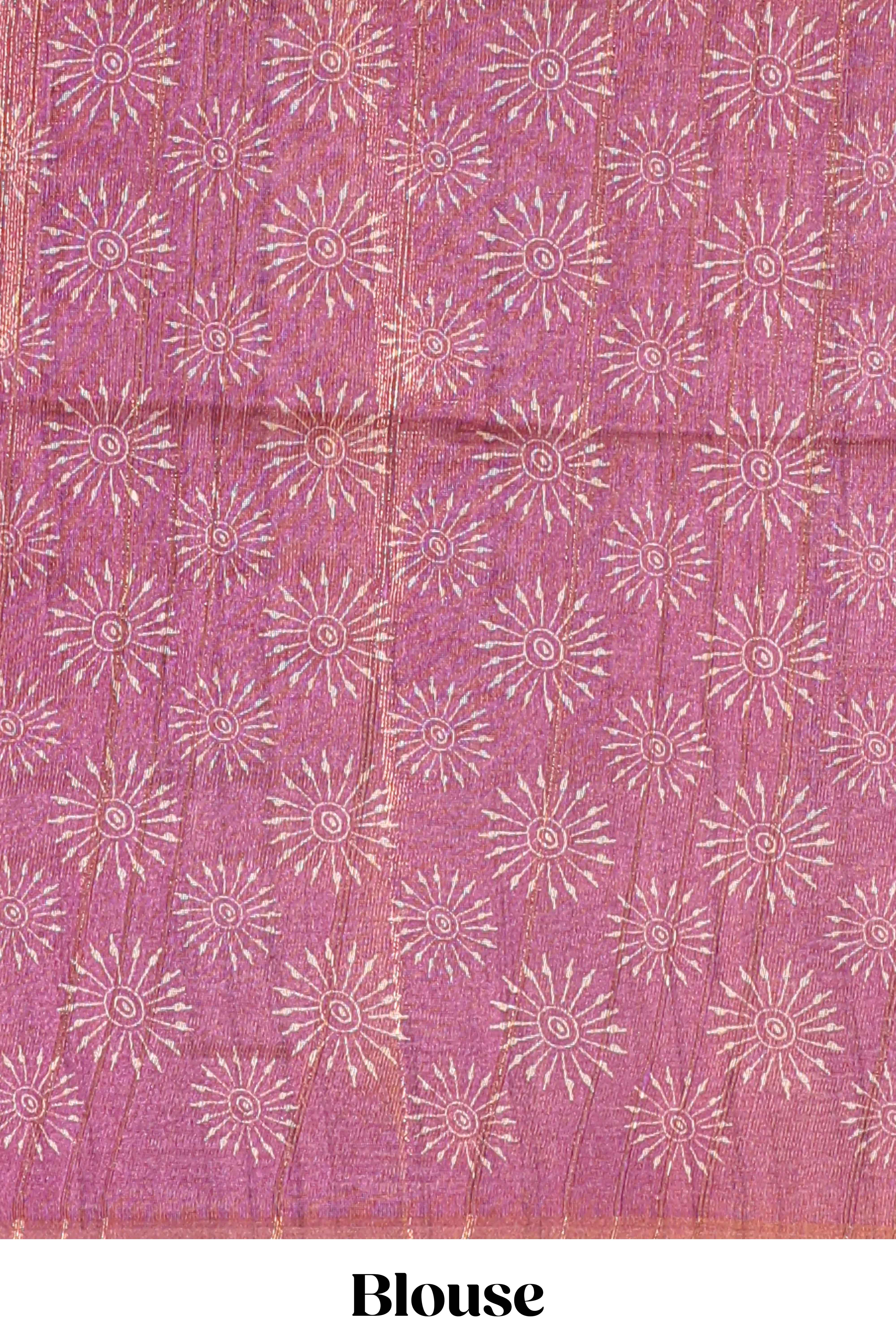warli print tussar saree with self print blouse along with tassels