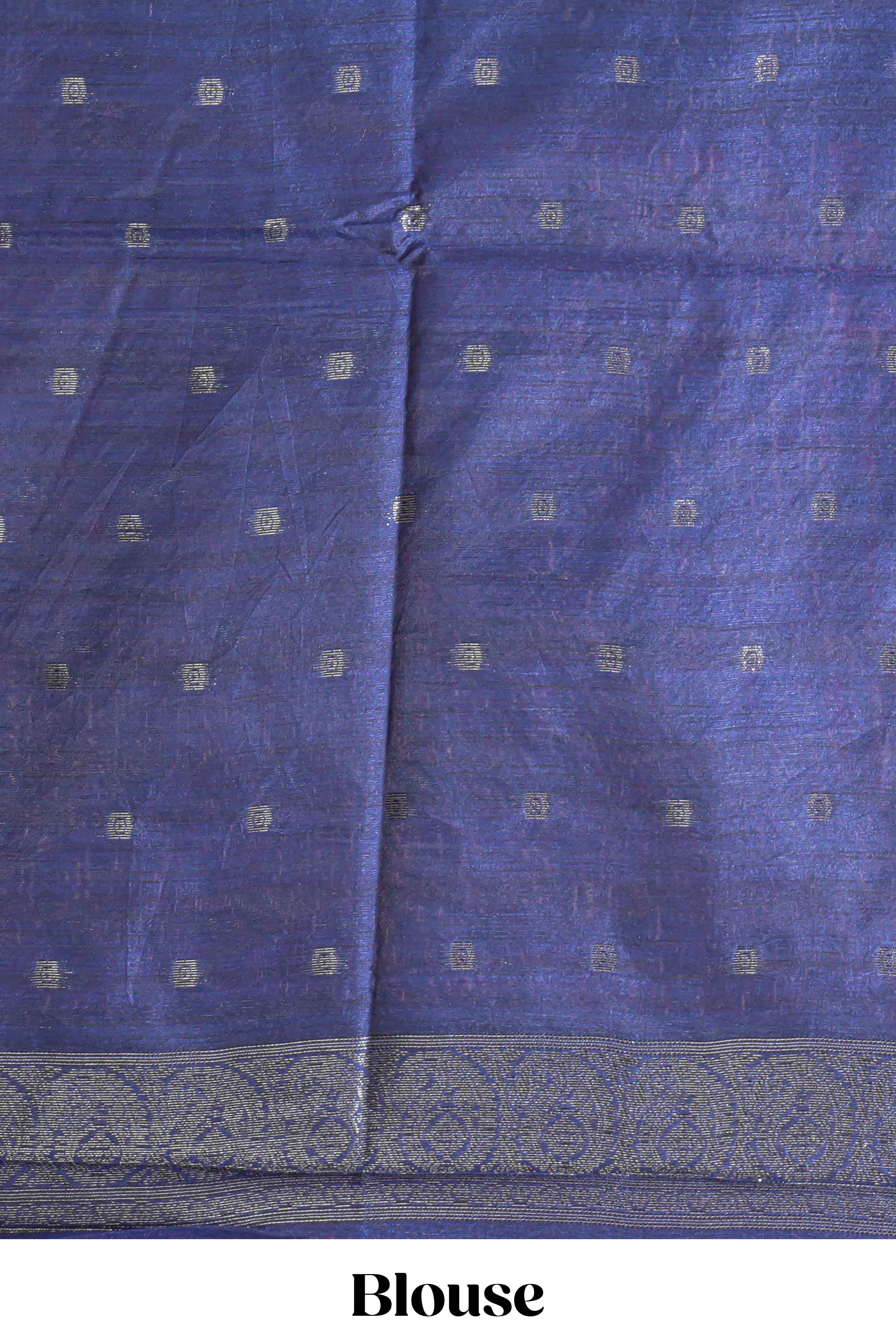 Borderless pink round butta art tussar saree with contrast pallu and blouse