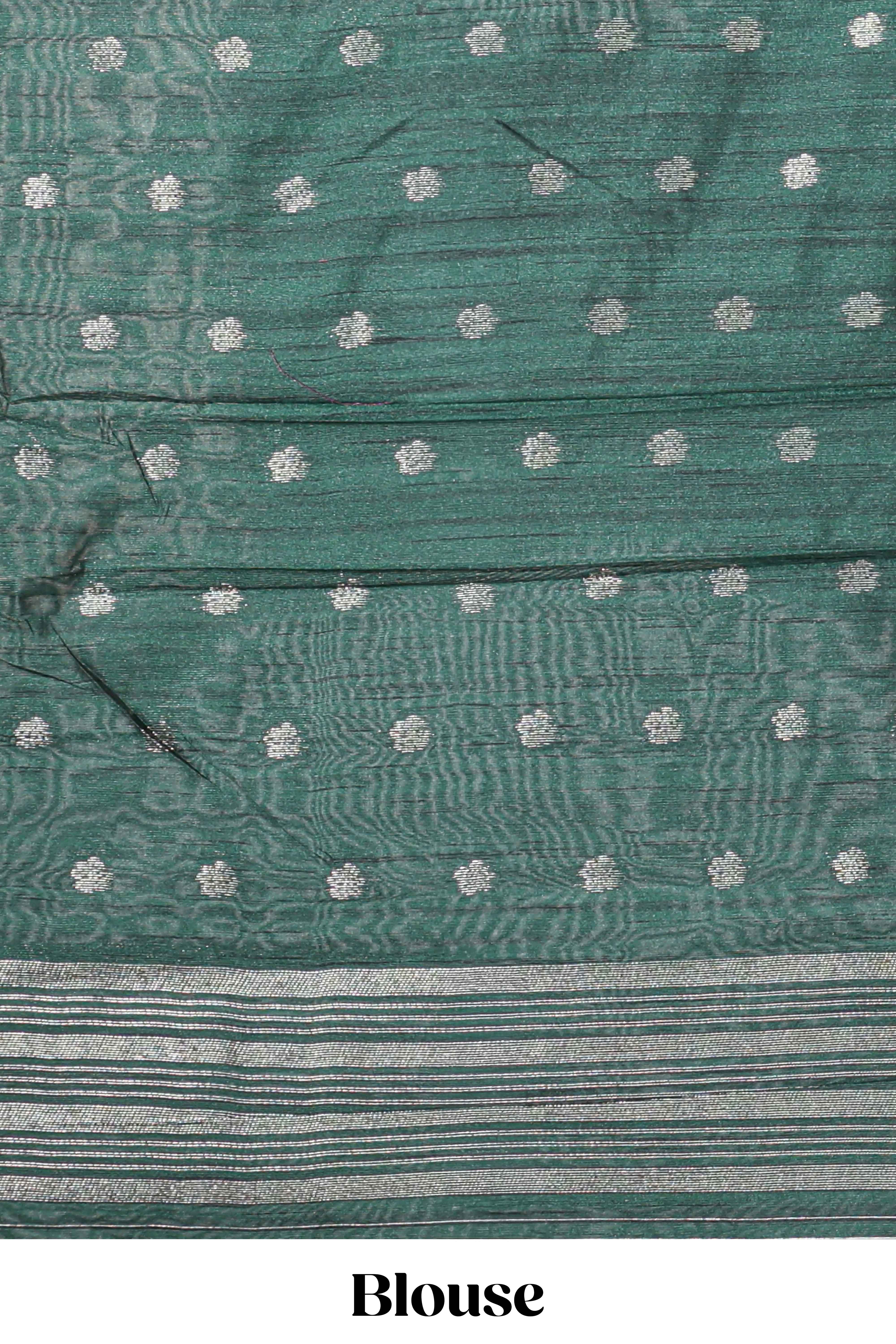 Borderless purple floral design art tusser saree with contrast pallu and floral motifs blouse