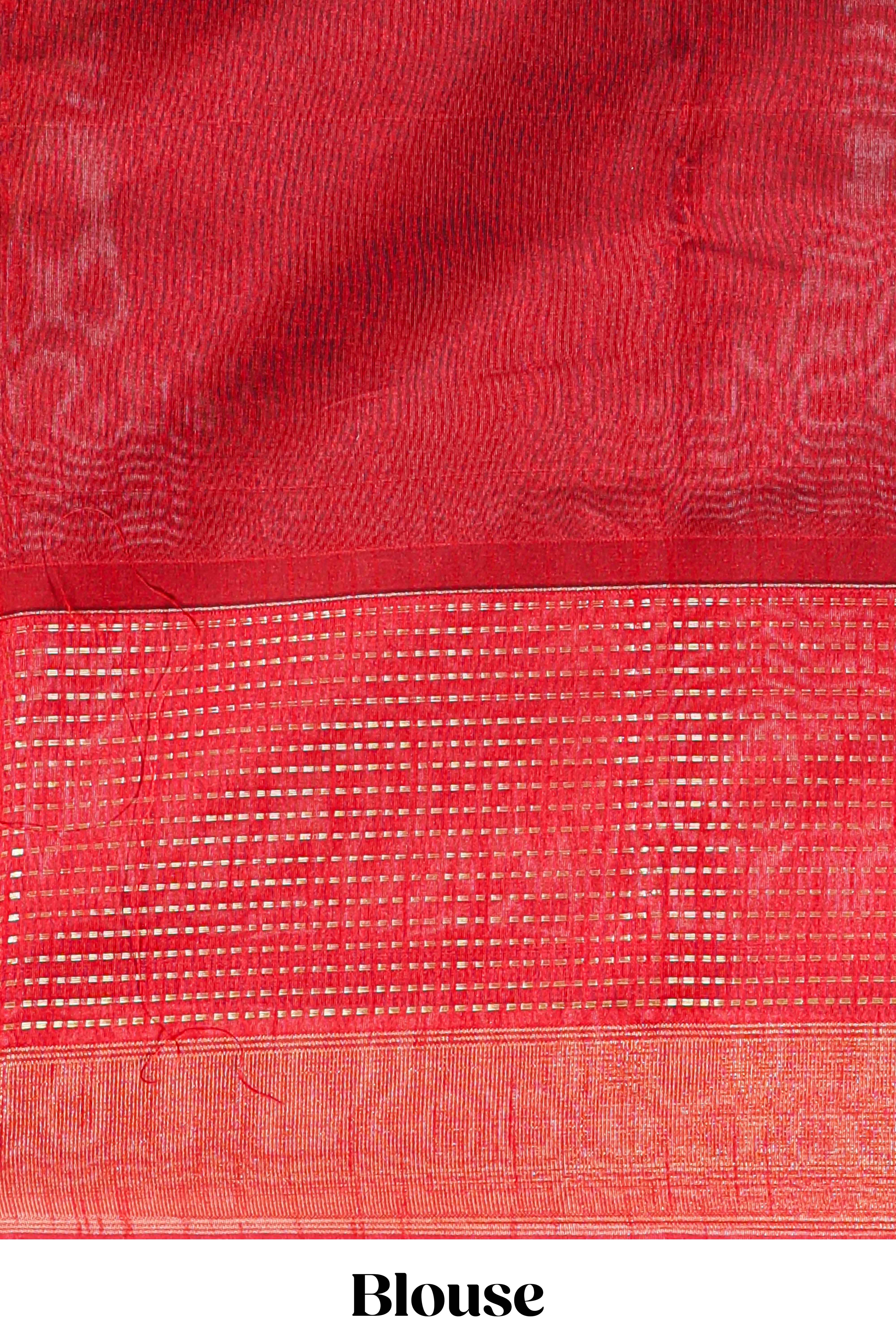 Green plain design art tussar saree with contrast striped border and blouse