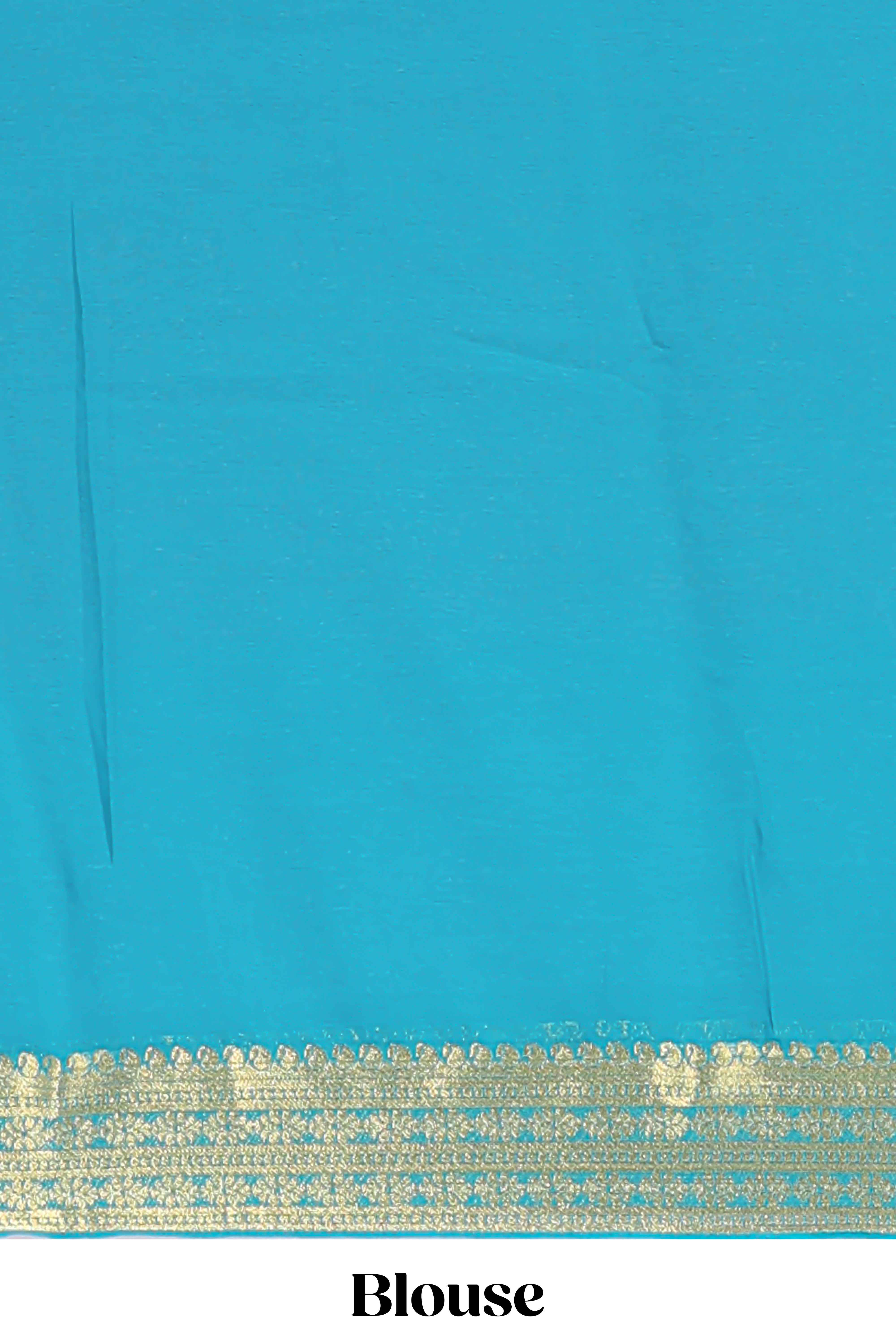 Pink floral zari motifs viscose georgette saree with contrast checked zari border and blouse