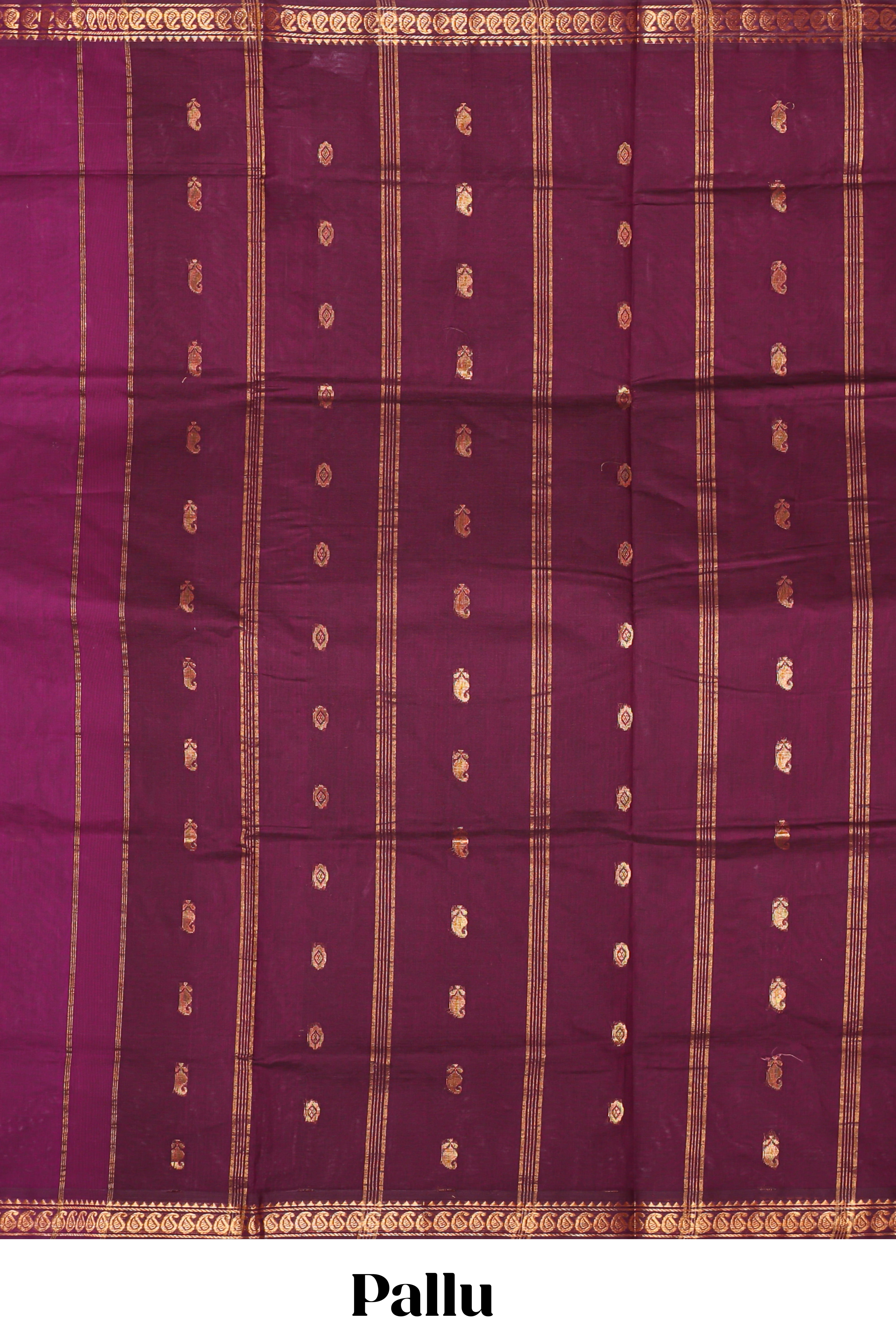 Purple zari motifs venkatagiri cotton saree with self zari border and matching blouse