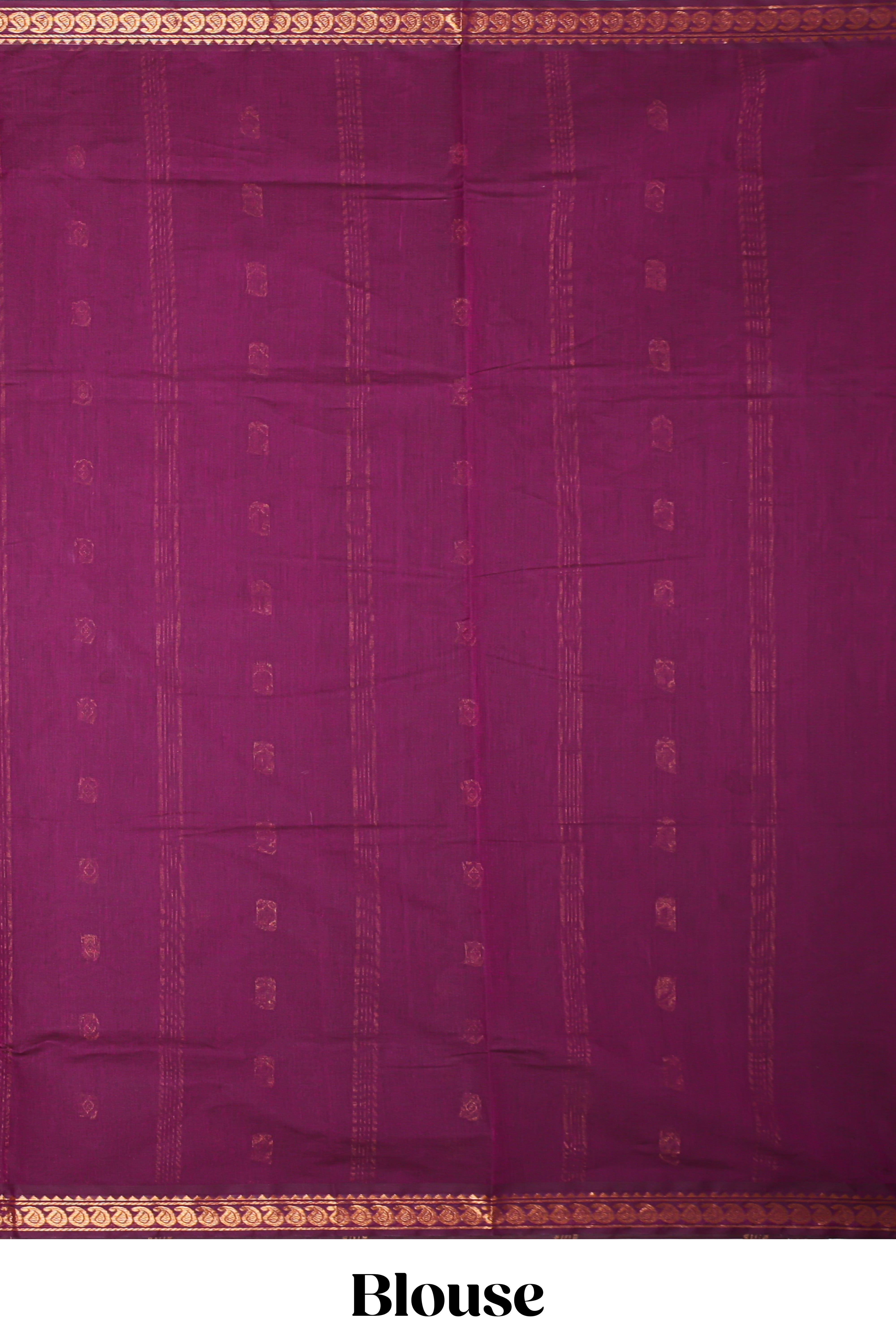 Purple zari motifs venkatagiri cotton saree with self zari border and matching blouse