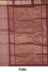 Peach zari motifs venkatagiri cotton saree with self zari border and matching blouse