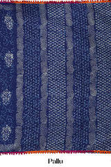 Ajrakh print cotton casual saree