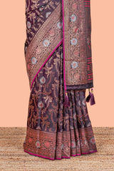 All over jaal silk saree