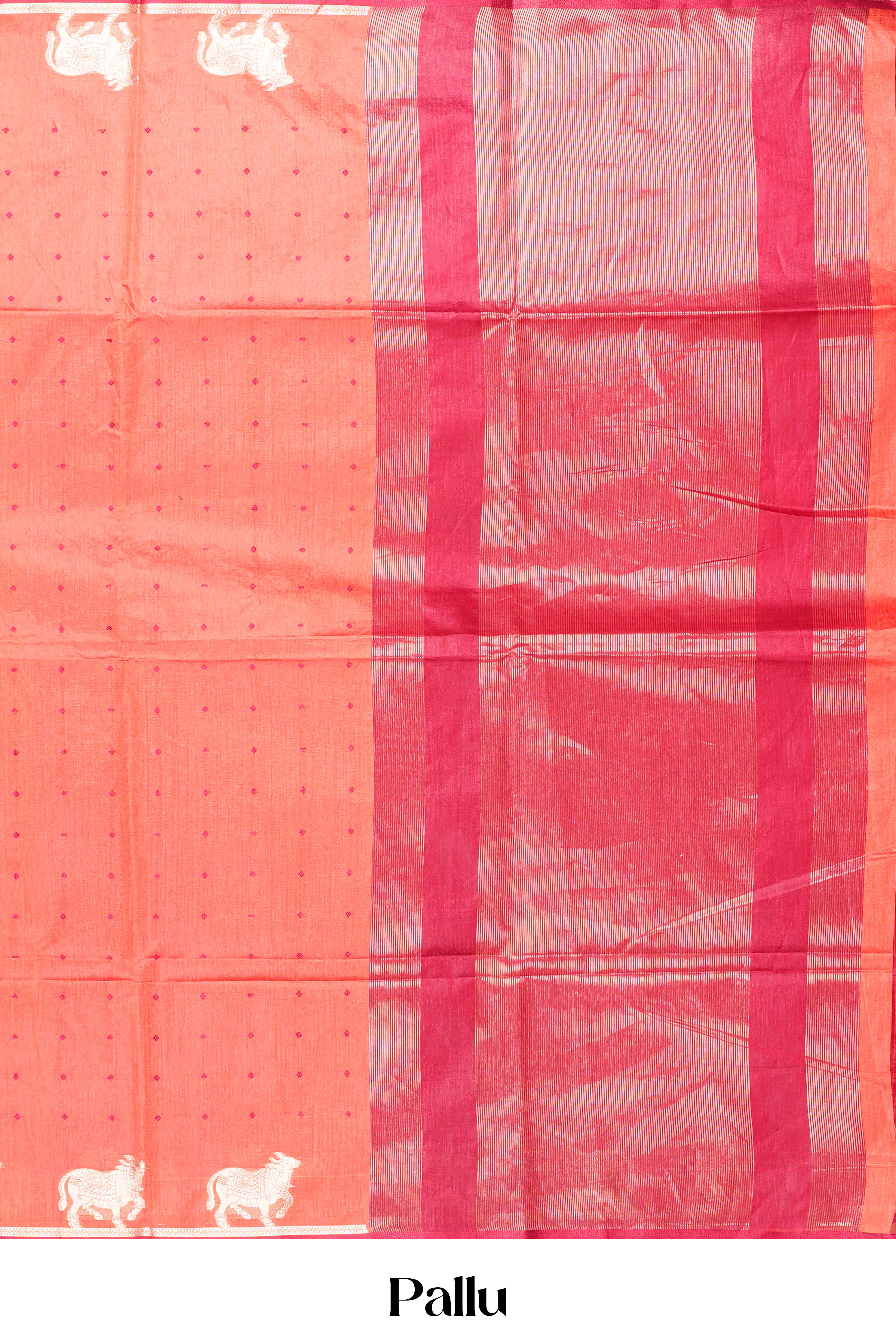 Art tussar weave with Contrast blouse pairing