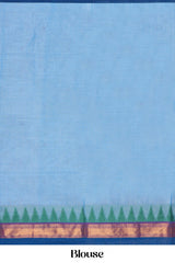 Baby blue thread butta cotton saree